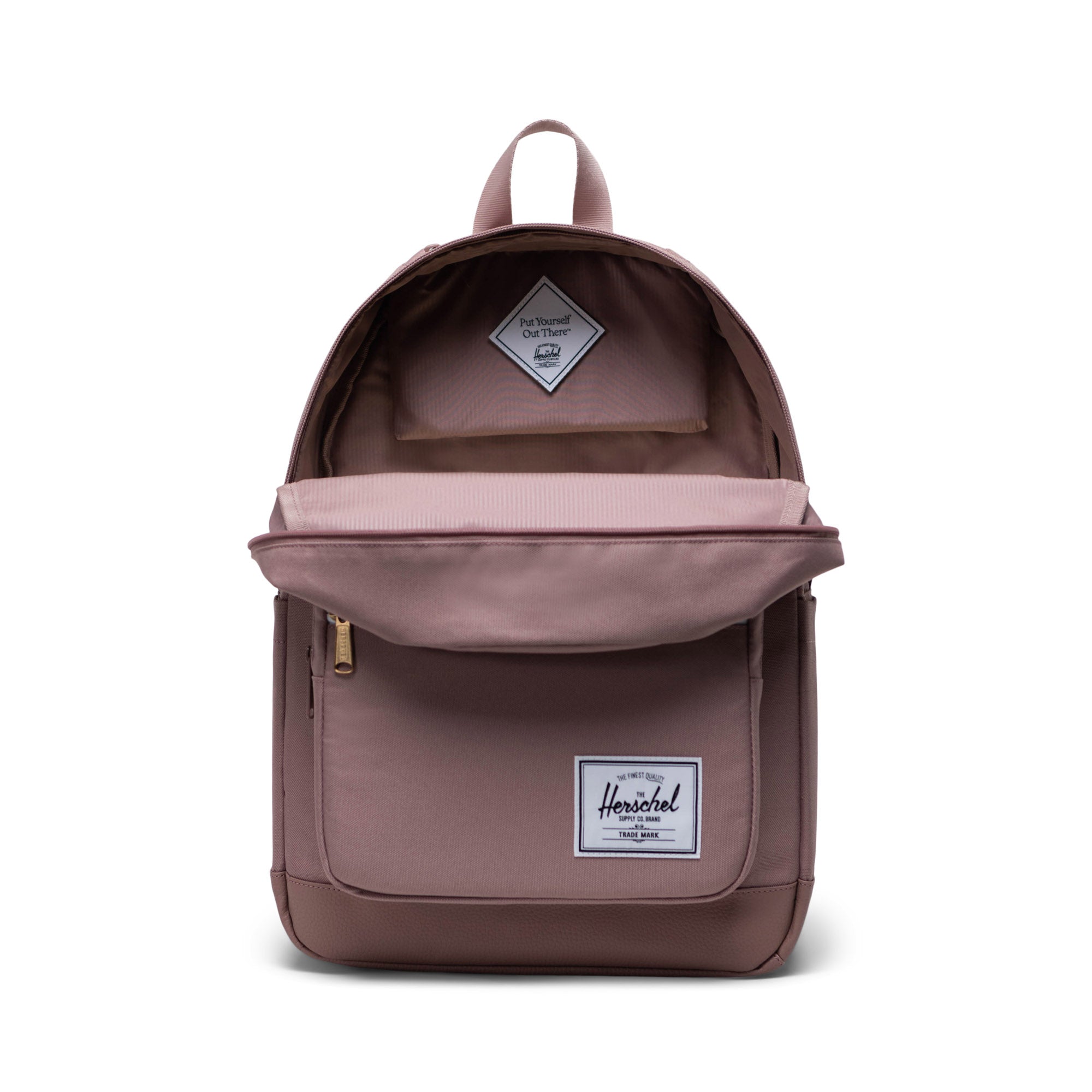Herschel Pop Quiz Backpack 25L in Ash Rose — interior view