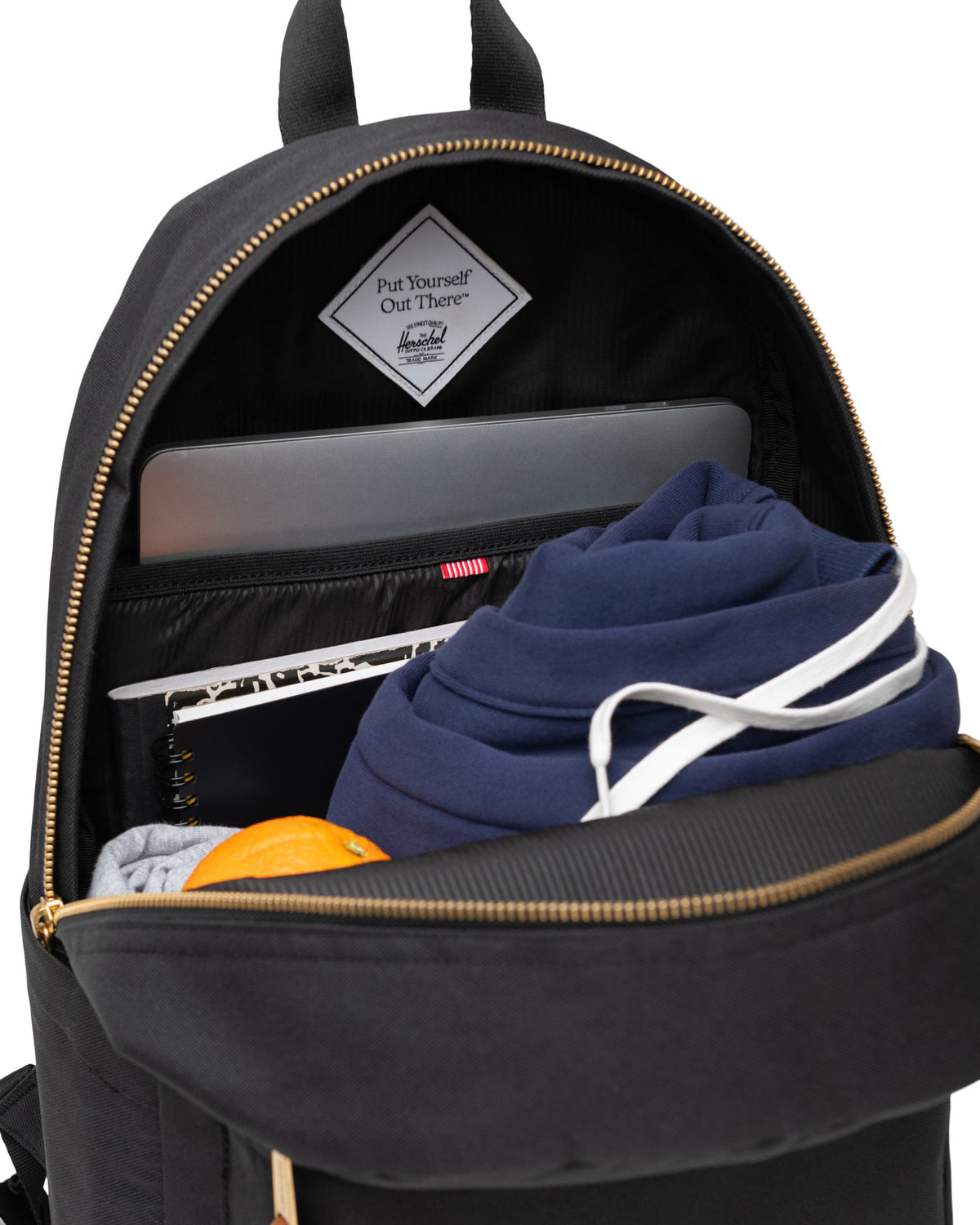 Herschel Settlement Backpack 22 L in Black — interior view 2 # color_Black