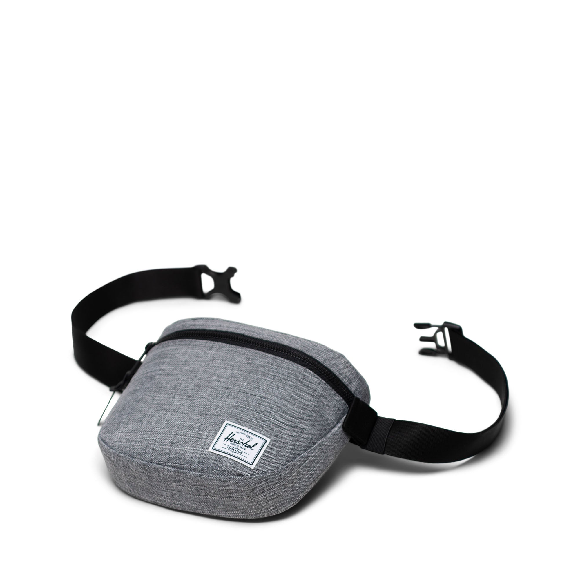 Herschel Settlement Hip Pack 2L in Raven Crosshatch — angle view 3 # color_Raven Crosshatch
