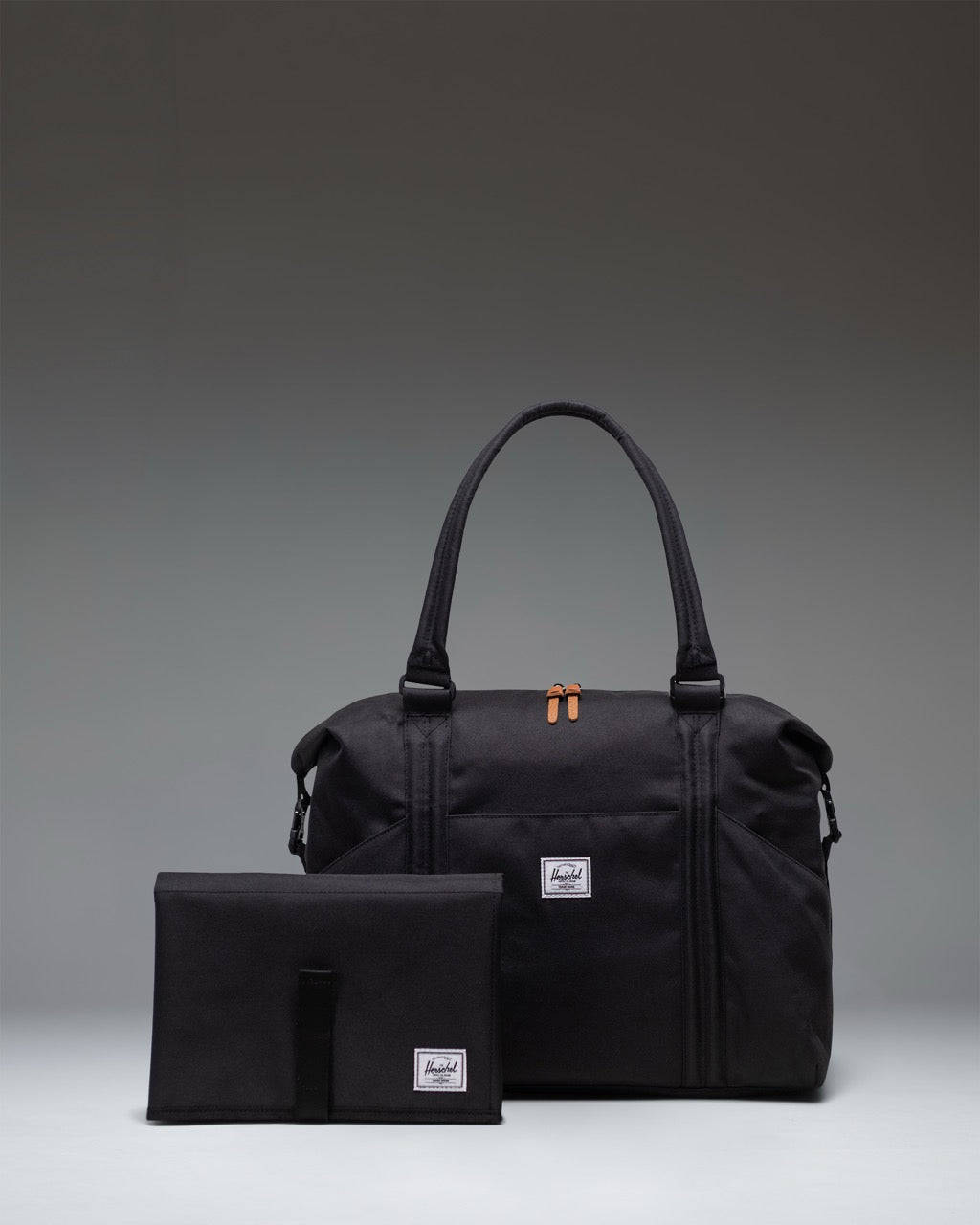 Herschel Strand Duffle Diaper Bag 24L in Black — front view