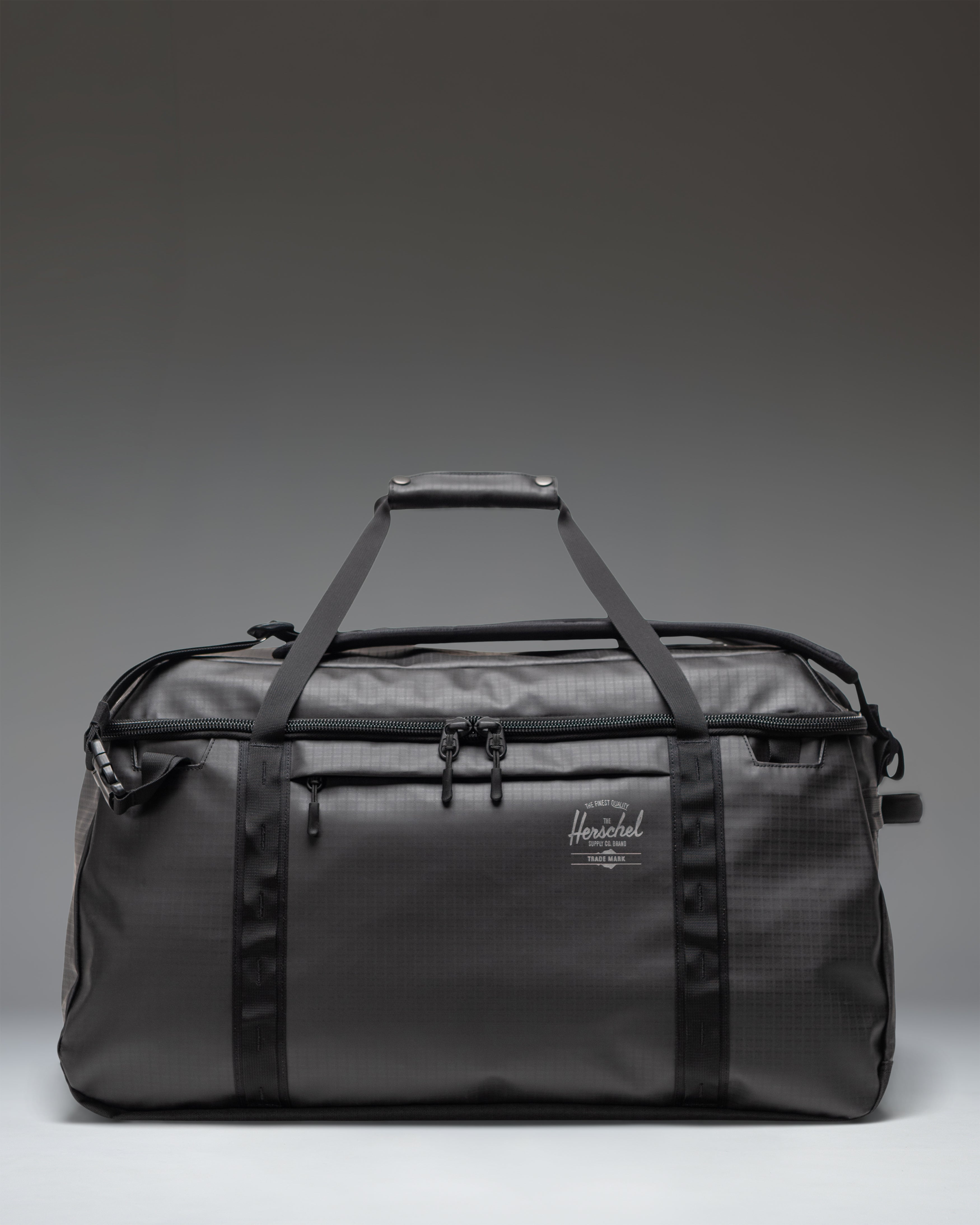 Herschel All Season Duffle 66L in Black — front view