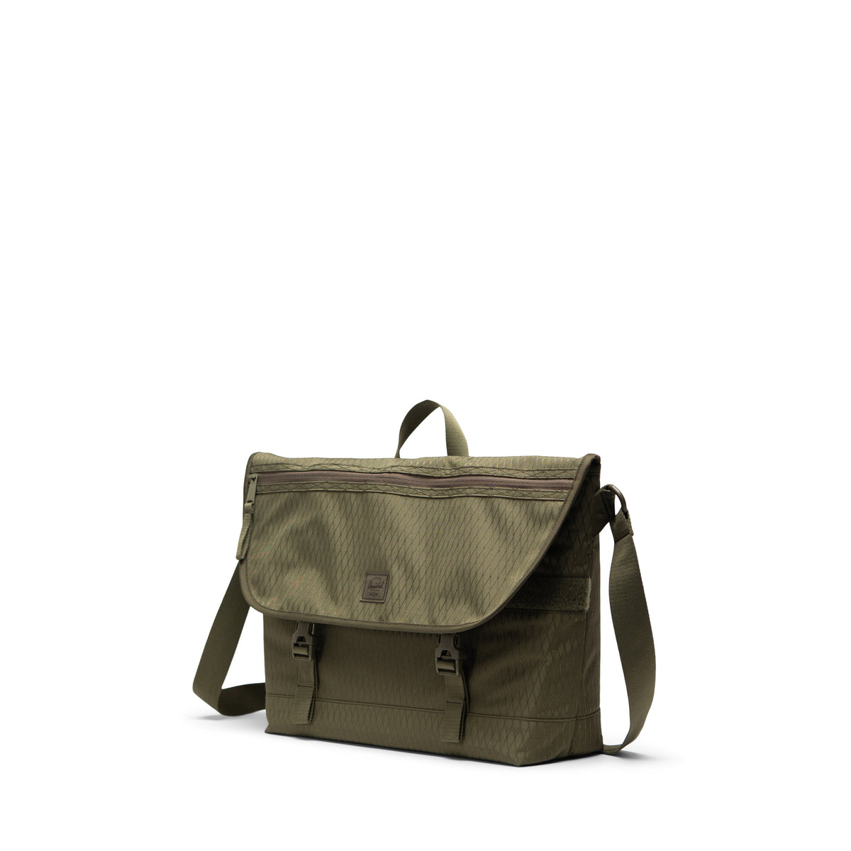 Herschel Cove Messenger - 22.5L in Ivy Green Diamond — angle view 2 # color_Ivy Green Diamond
