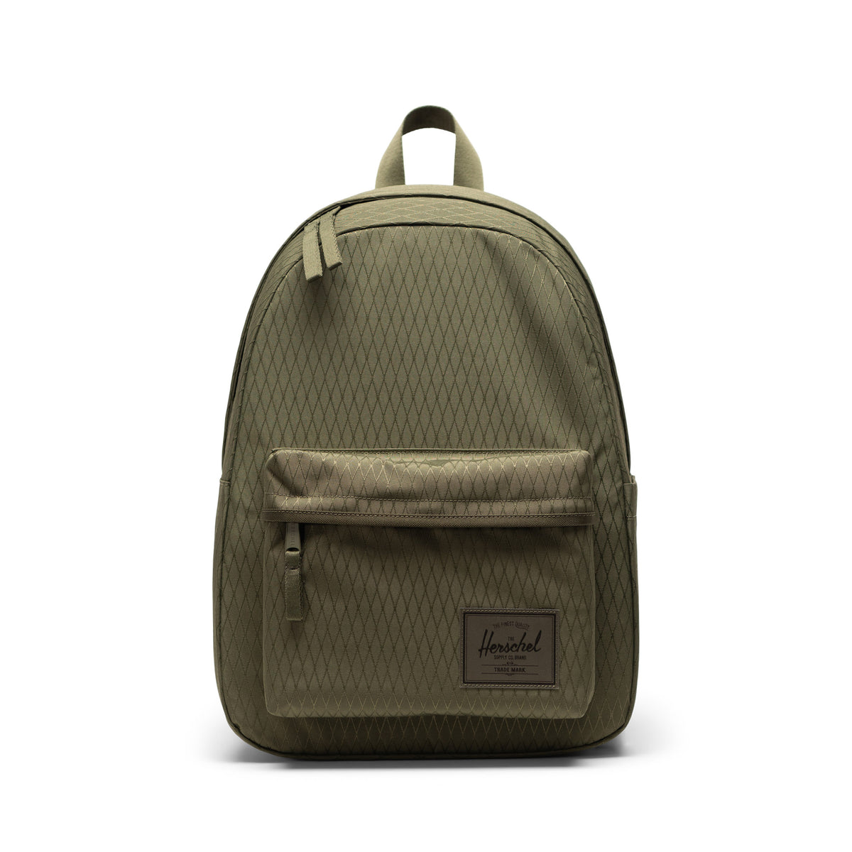 Herschel Classic Backpack 26L in Ivy Green Diamond — front view # color_Ivy Green Diamond