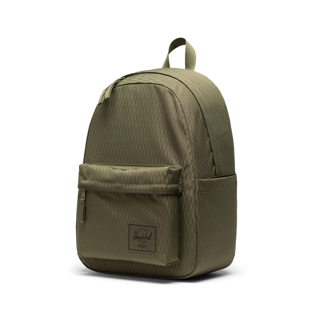 Herschel Classic Backpack 26L in Ivy Green Diamond — angle view 3 # color_Ivy Green Diamond