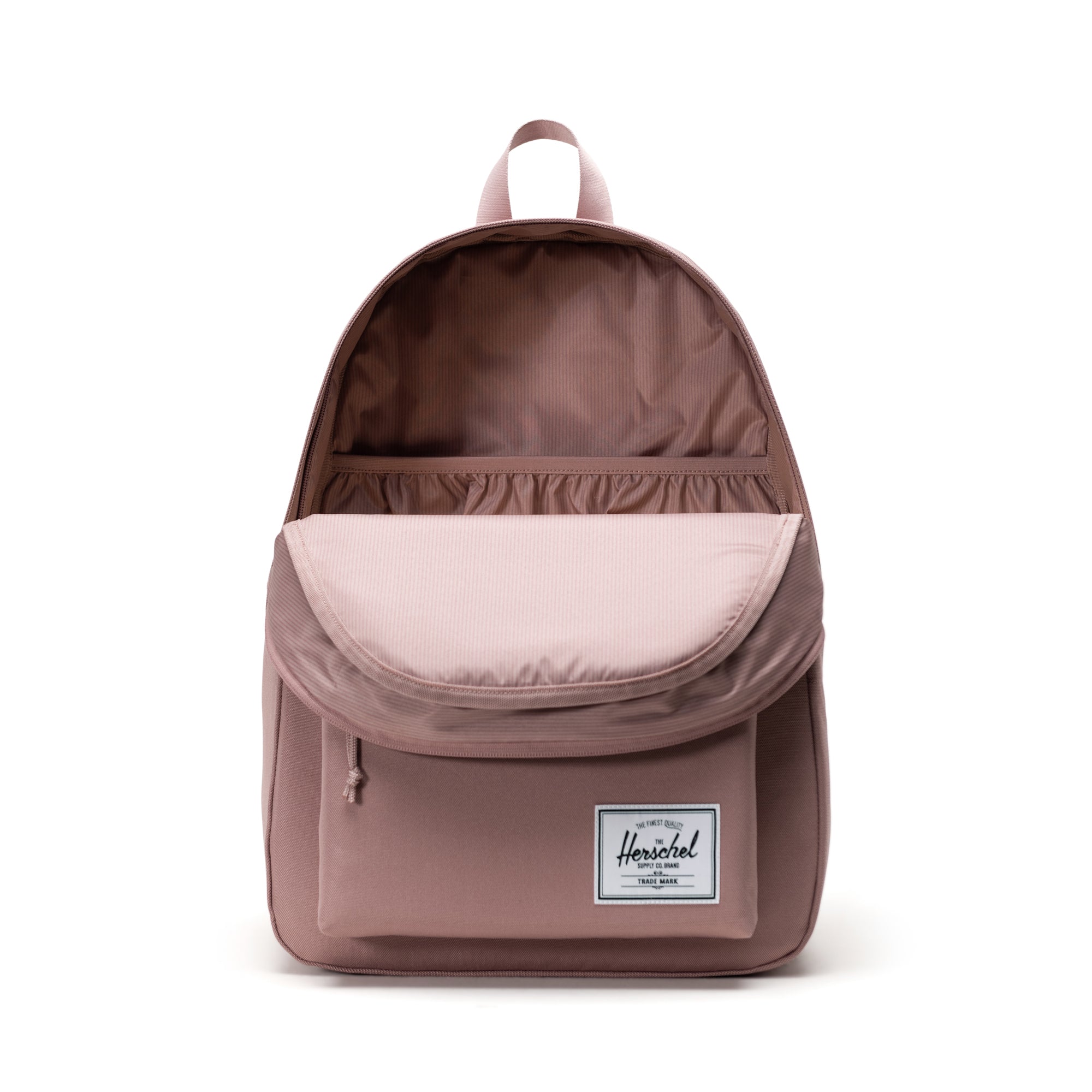 Herschel Classic Backpack | XL 30L in Ash Rose — interior view # color_Ash Rose
