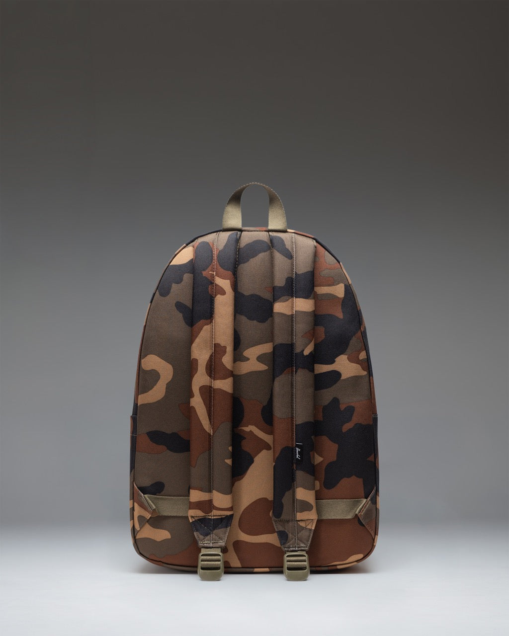 Herschel Classic Backpack | XL 30L in Woodland Camo/Black Label — back view