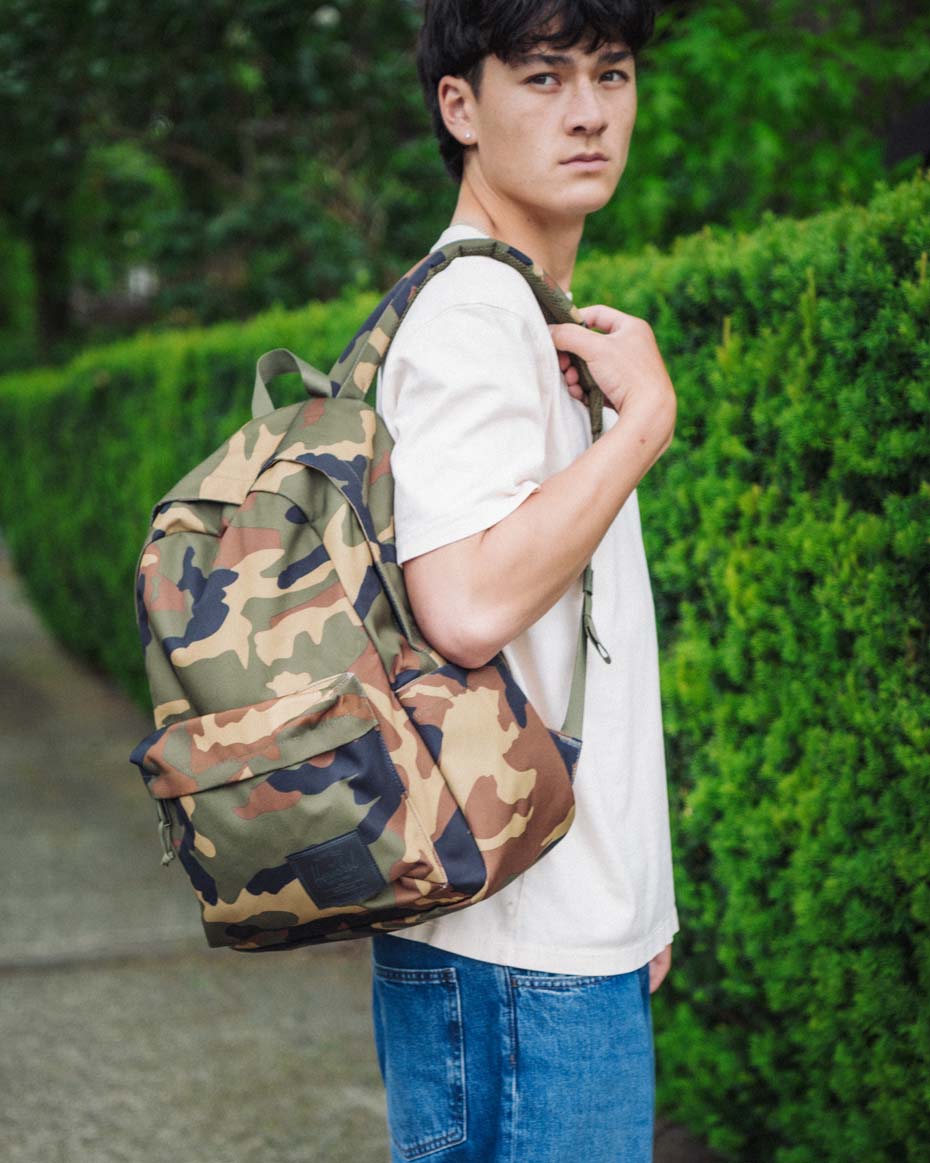 Herschel Classic Backpack | XL 30L in Woodland Camo/Black Label — lifestyle