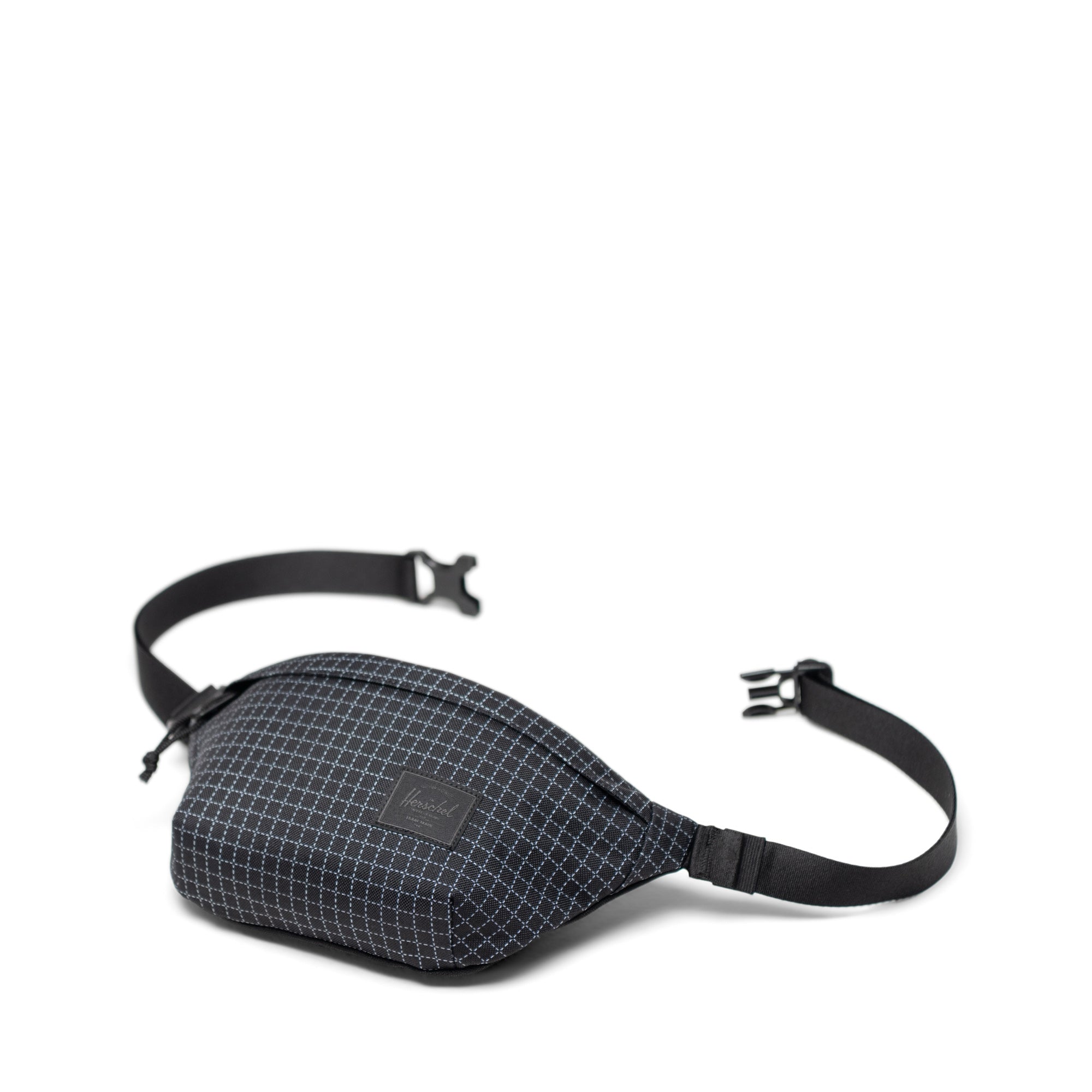 Herschel Classic Hip Pack 1L in Grid Black/Black — angle view 2 # color_Grid Black/Black