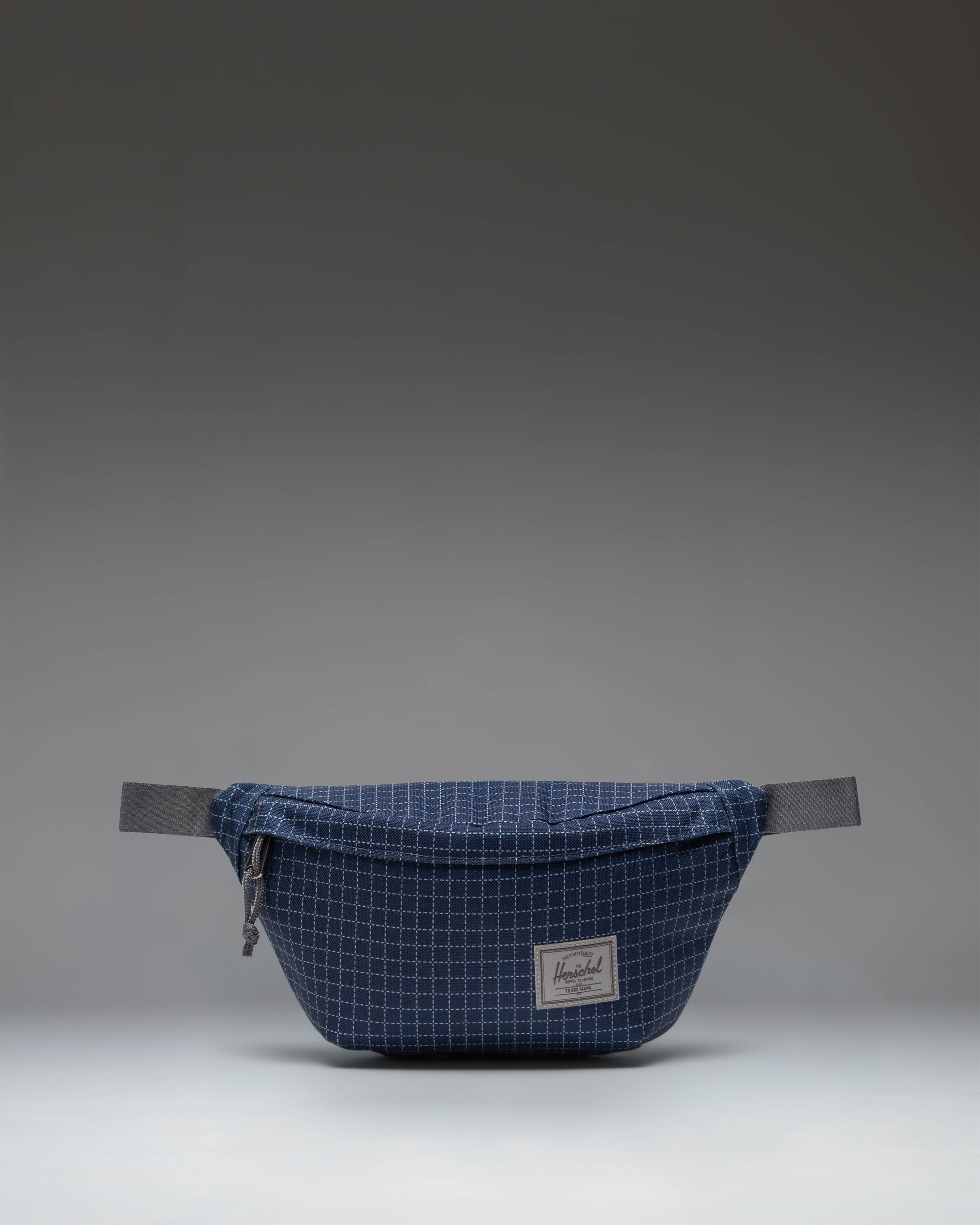 Herschel Classic Hip Pack 1L in Grid Naval Academy/Magnet — front view # color_Grid Naval Academy/Magnet