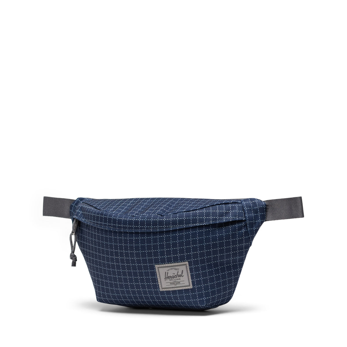 Herschel Classic Hip Pack 1L in Grid Naval Academy/Magnet — back view # color_Grid Naval Academy/Magnet