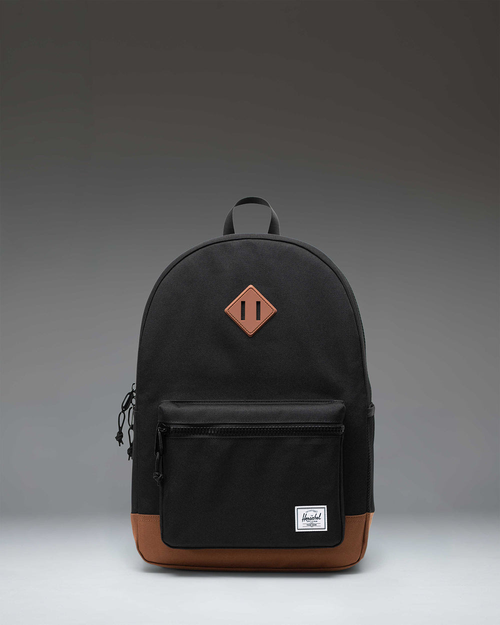 Herschel Heritage Youth Backpack 26L in Black/Saddle Brown — front view