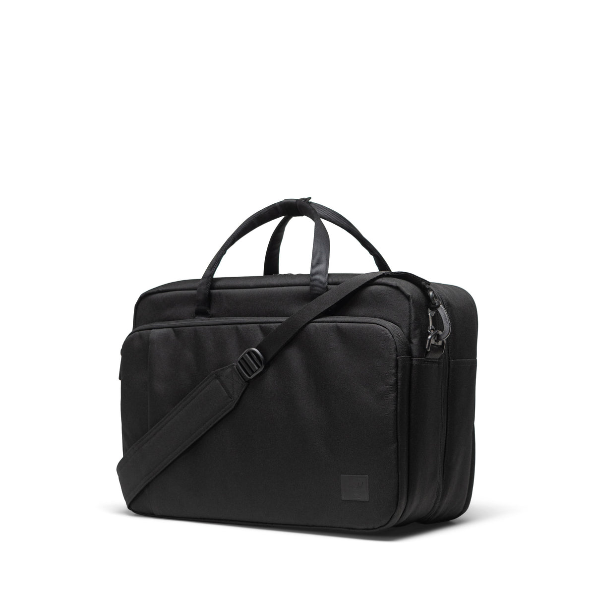 Herschel Bowen Convertible Travel Duffle Tech 30L in Black — angle view 3 # color_Black