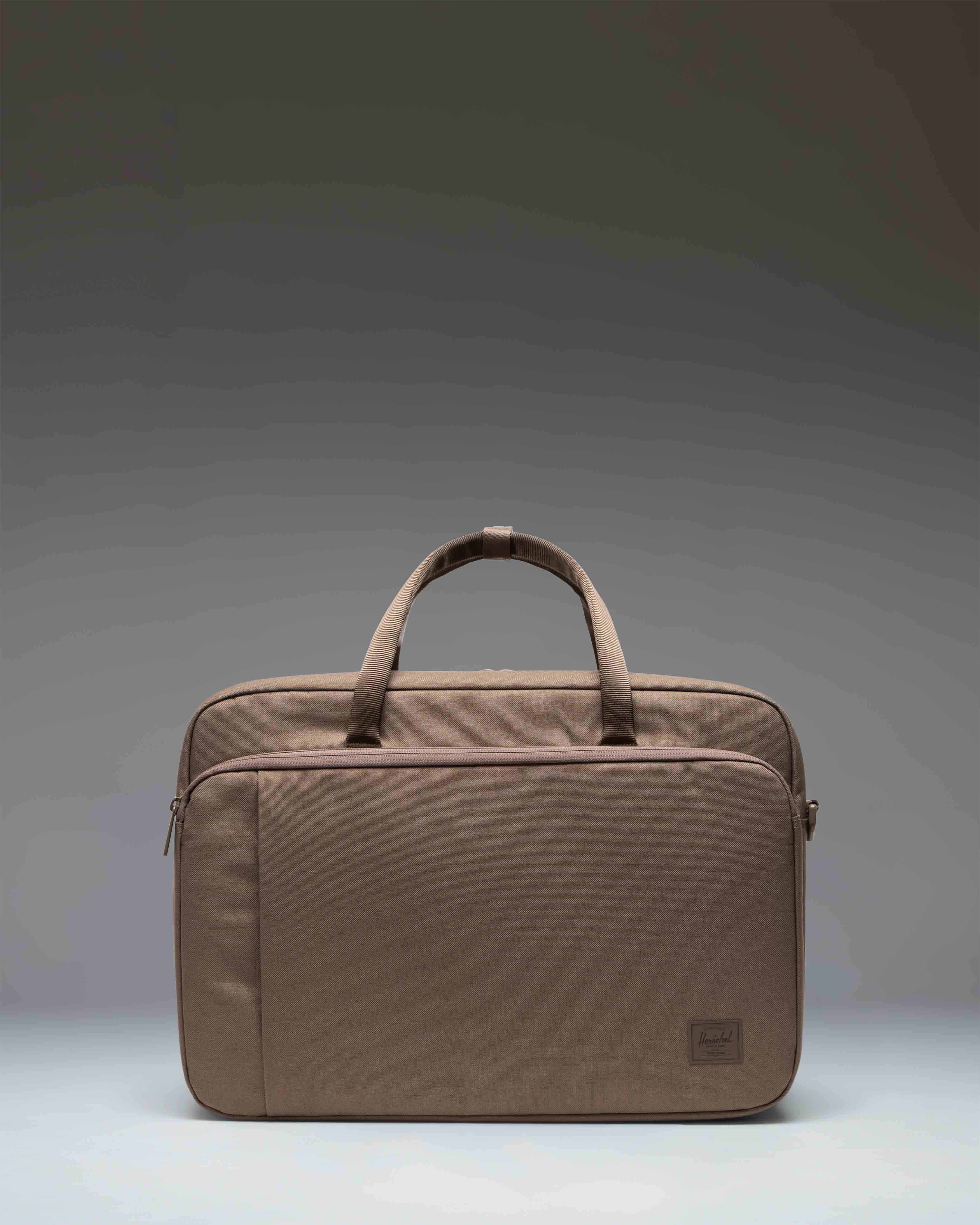 Herschel Bowen Convertible Travel Duffle Tech 30L in Light Brown — front view