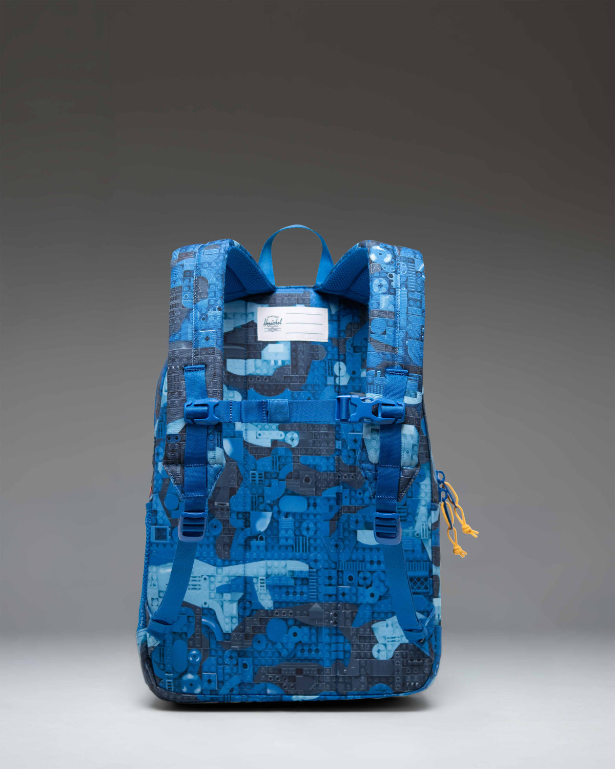 LEGO Herschel Heritage Youth Backpack 26L in Abstract Bricks Blue — angle view 2 # color_Abstract Bricks Blue