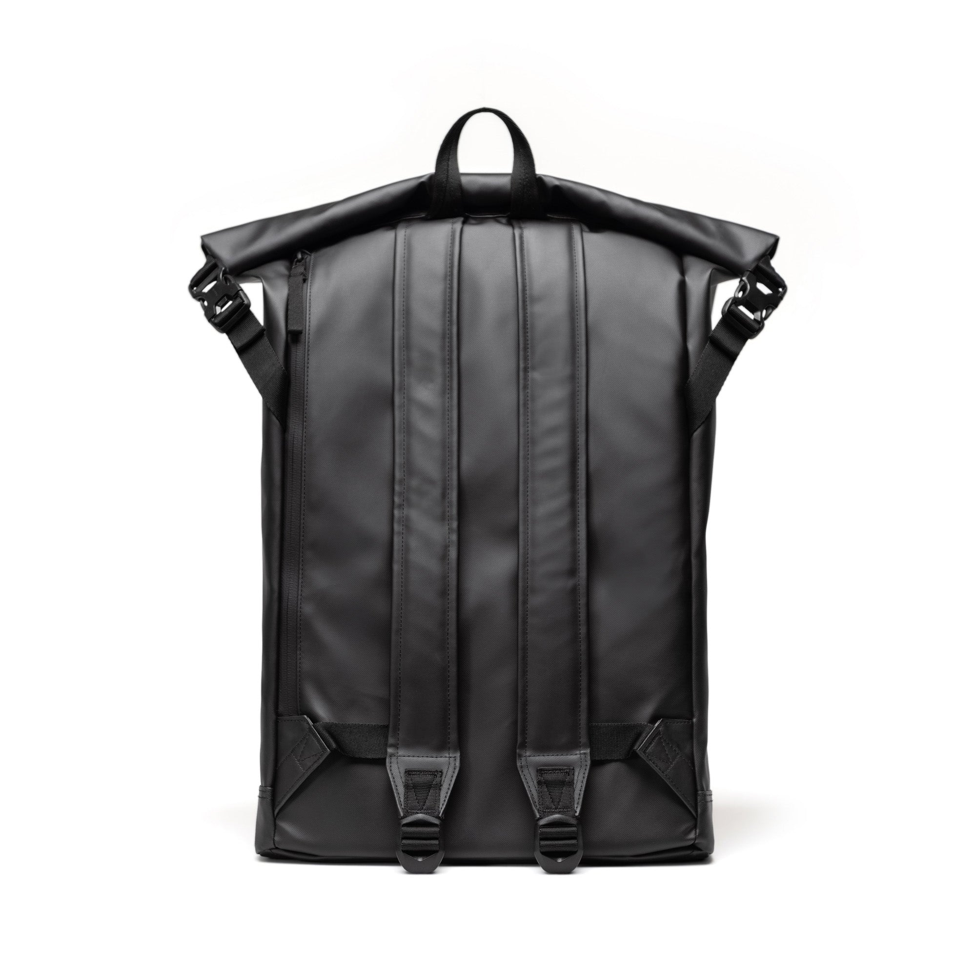 Herschel Roll Top Backpack Weather Resistant 26L in Black — back view