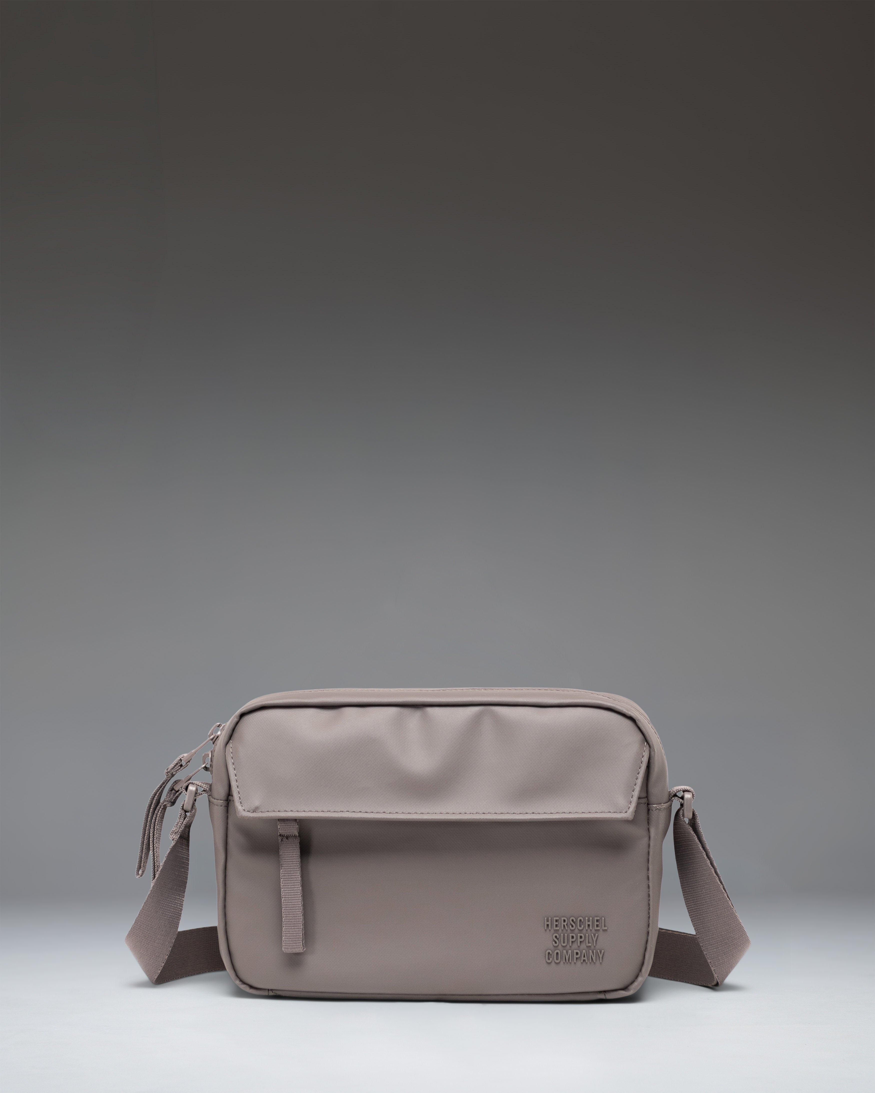 Herschel Alberni Crossbody Weather Resistant 3L in Dark Gull Gray — front view