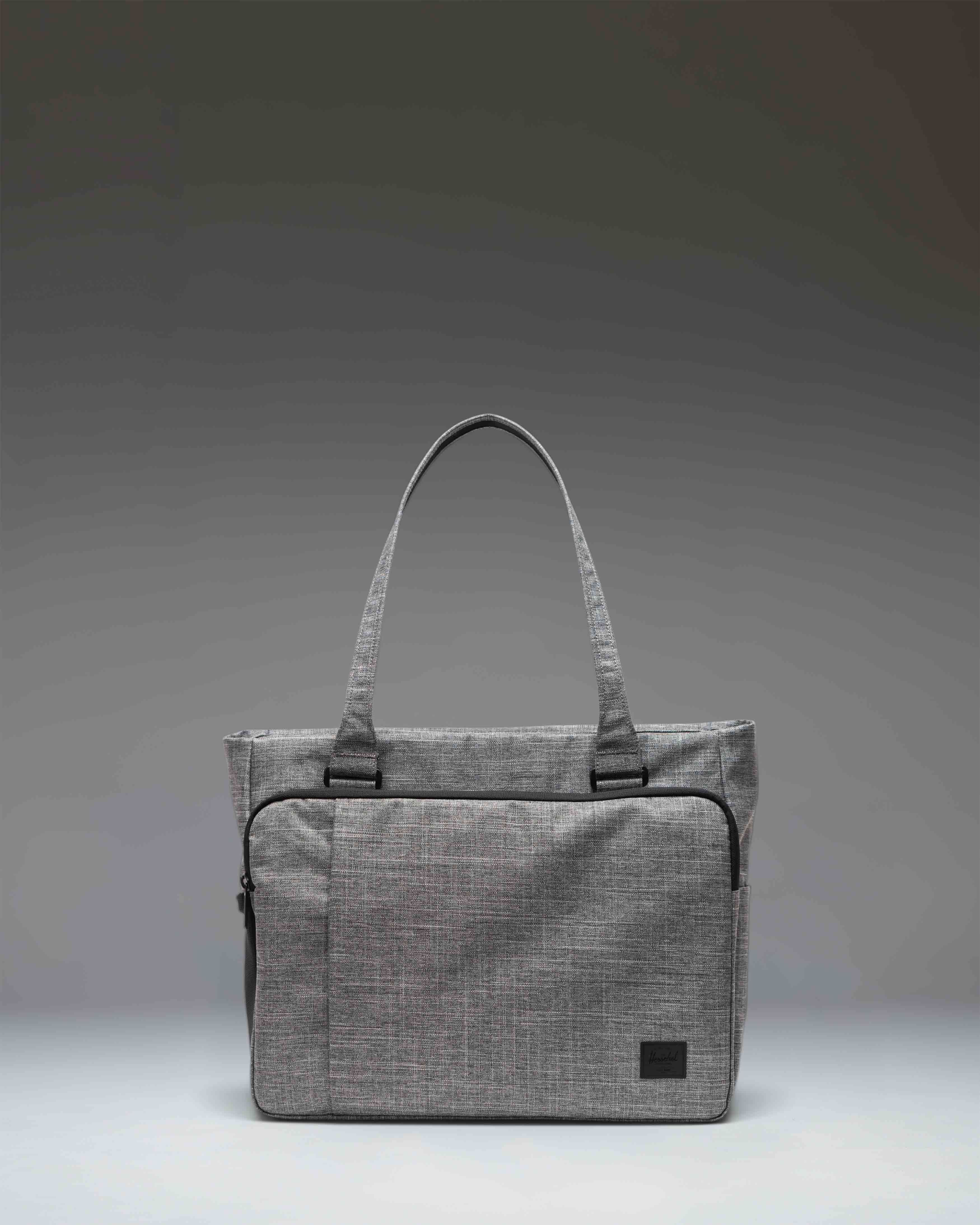 Herschel Kaslo Tote Tech 23L in Raven Crosshatch — front view