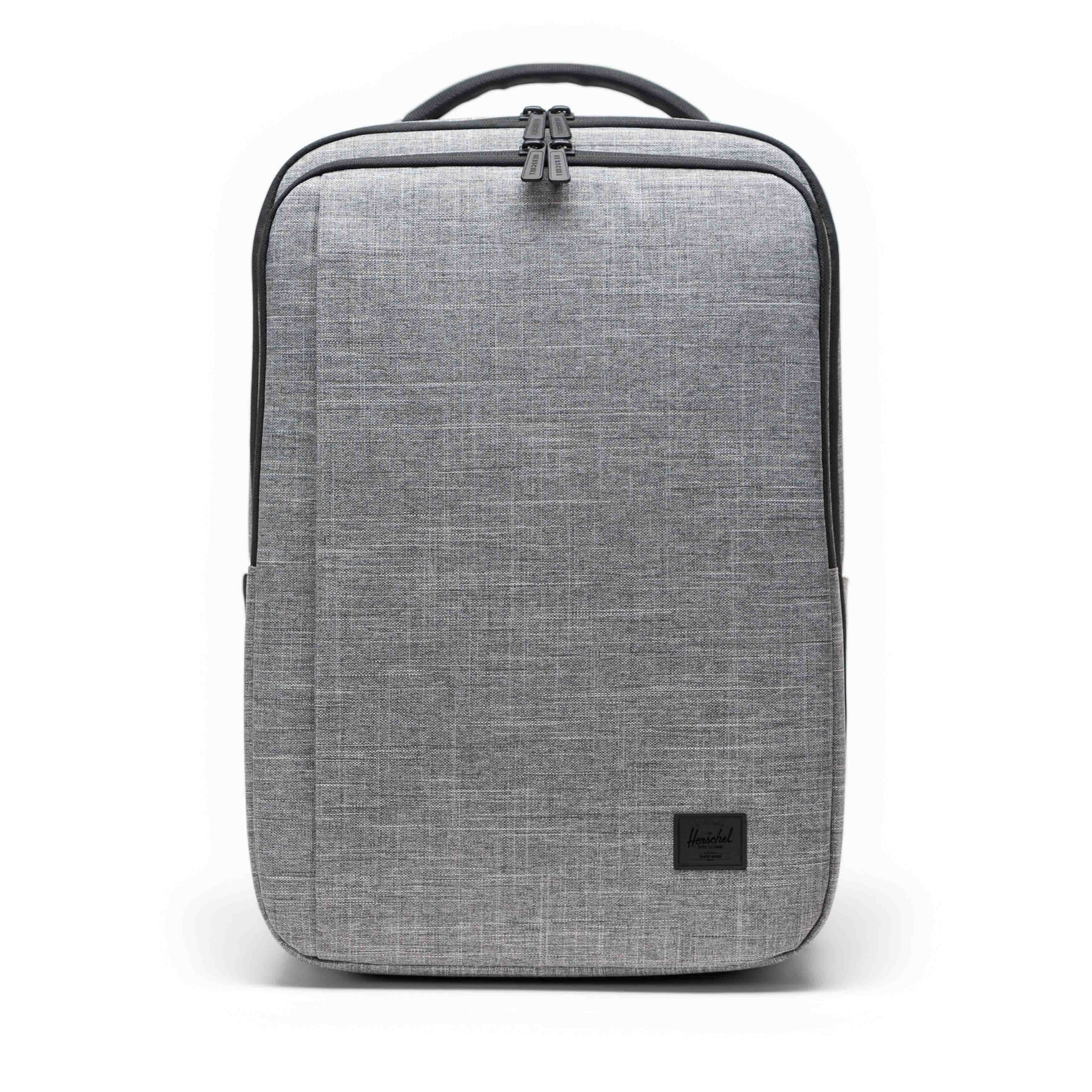 Herschel Kaslo Travel Backpack Tech 32L in Raven Crosshatch — front view