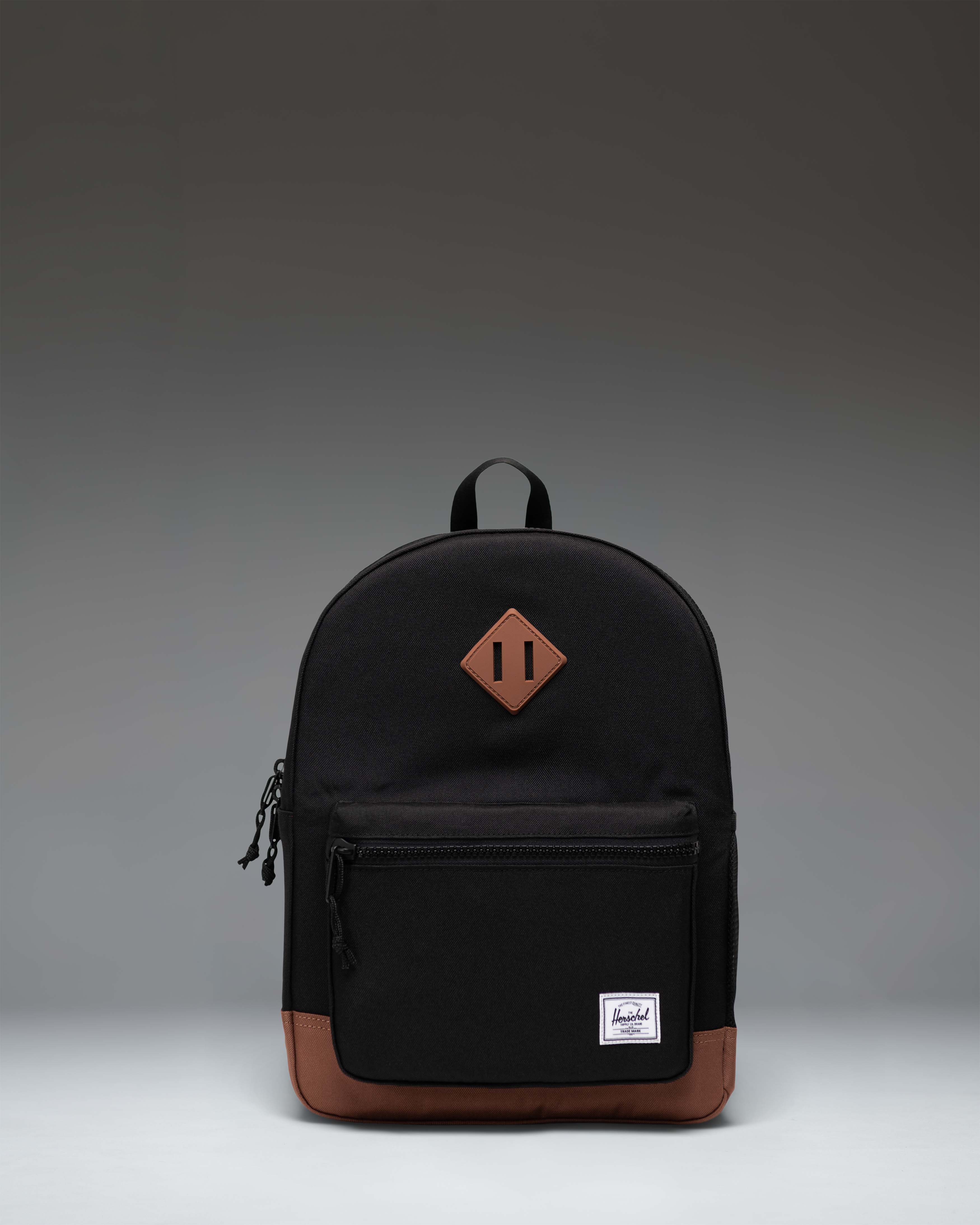 Herschel Heritage Kids Backpack 20L in Black/Saddle Brown — front view