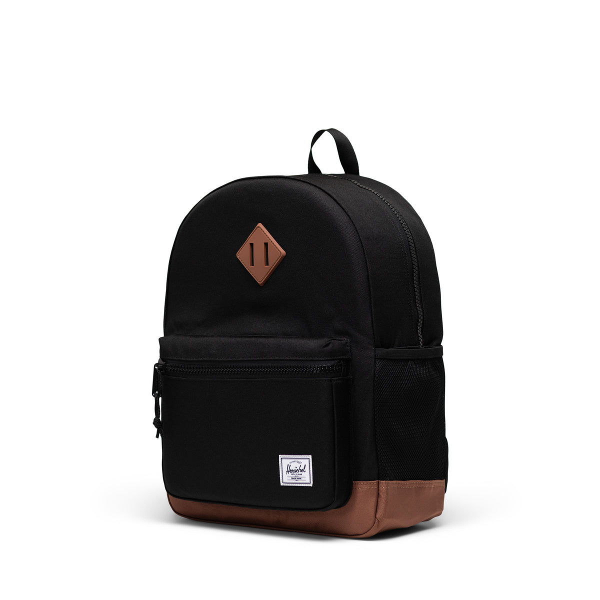 Herschel Heritage Kids Backpack 20L in Black Saddle Brown — angle view 3 # color_Black Saddle Brown