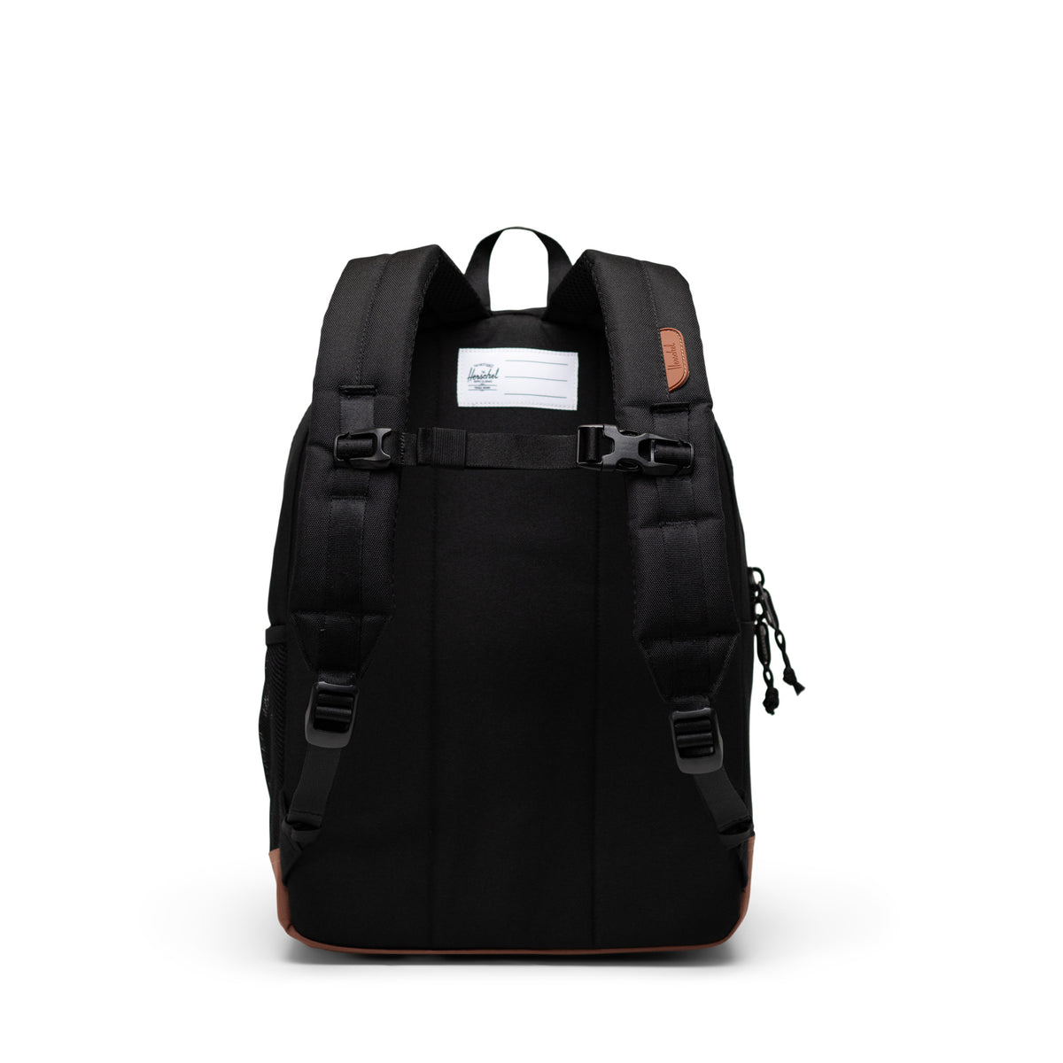 Herschel Heritage Kids Backpack 20L in Black Saddle Brown — back view # color_Black Saddle Brown