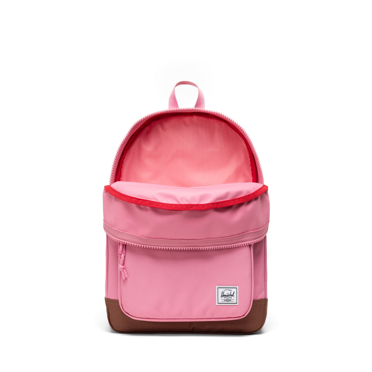 Herschel Heritage Kids Backpack 20L in Cashmere Rose/Saddle Brown — angle view 2 # color_Cashmere Rose/Saddle Brown