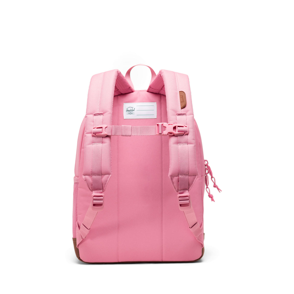 Herschel Heritage Kids Backpack 20L in Cashmere Rose/Saddle Brown — back view # color_Cashmere Rose/Saddle Brown