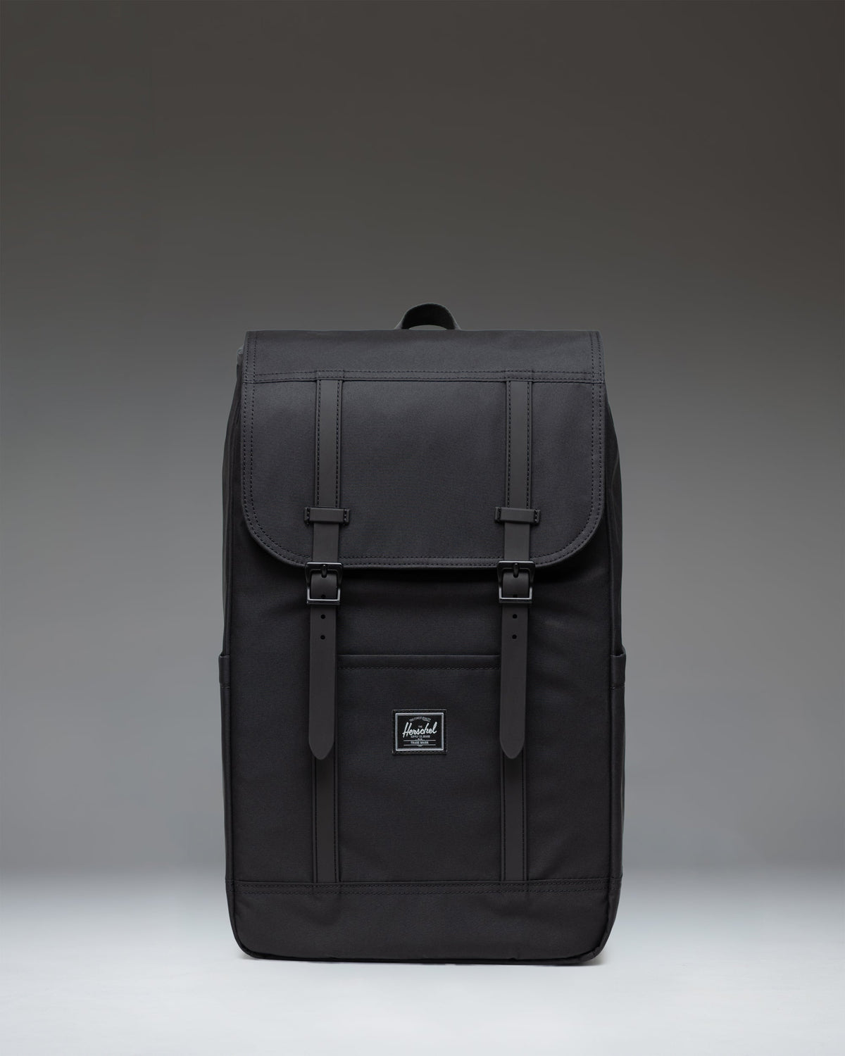Herschel Retreat Backpack Twill in Black/Grey — front view