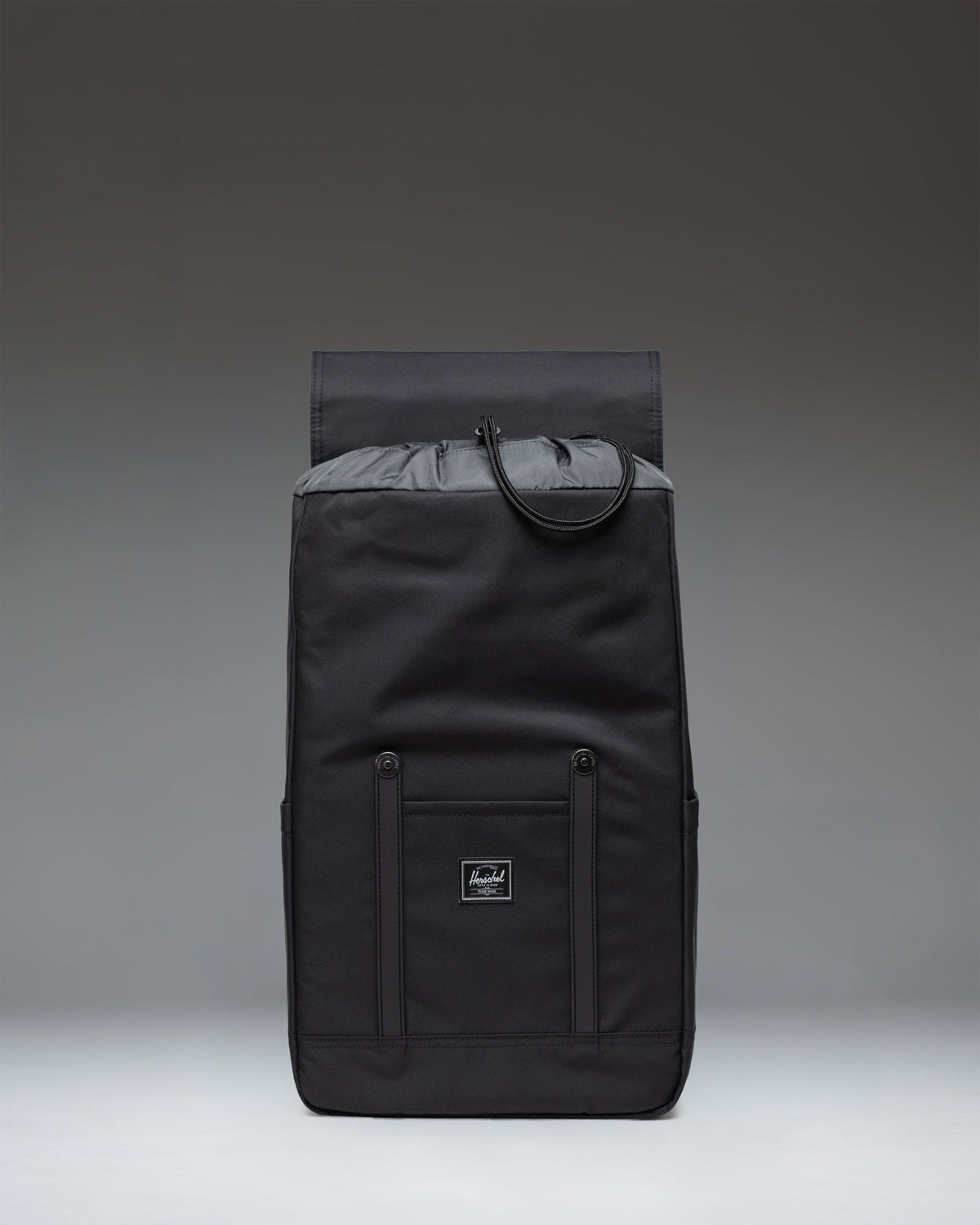 Herschel Retreat Backpack Twill in Black/Grey — interior view