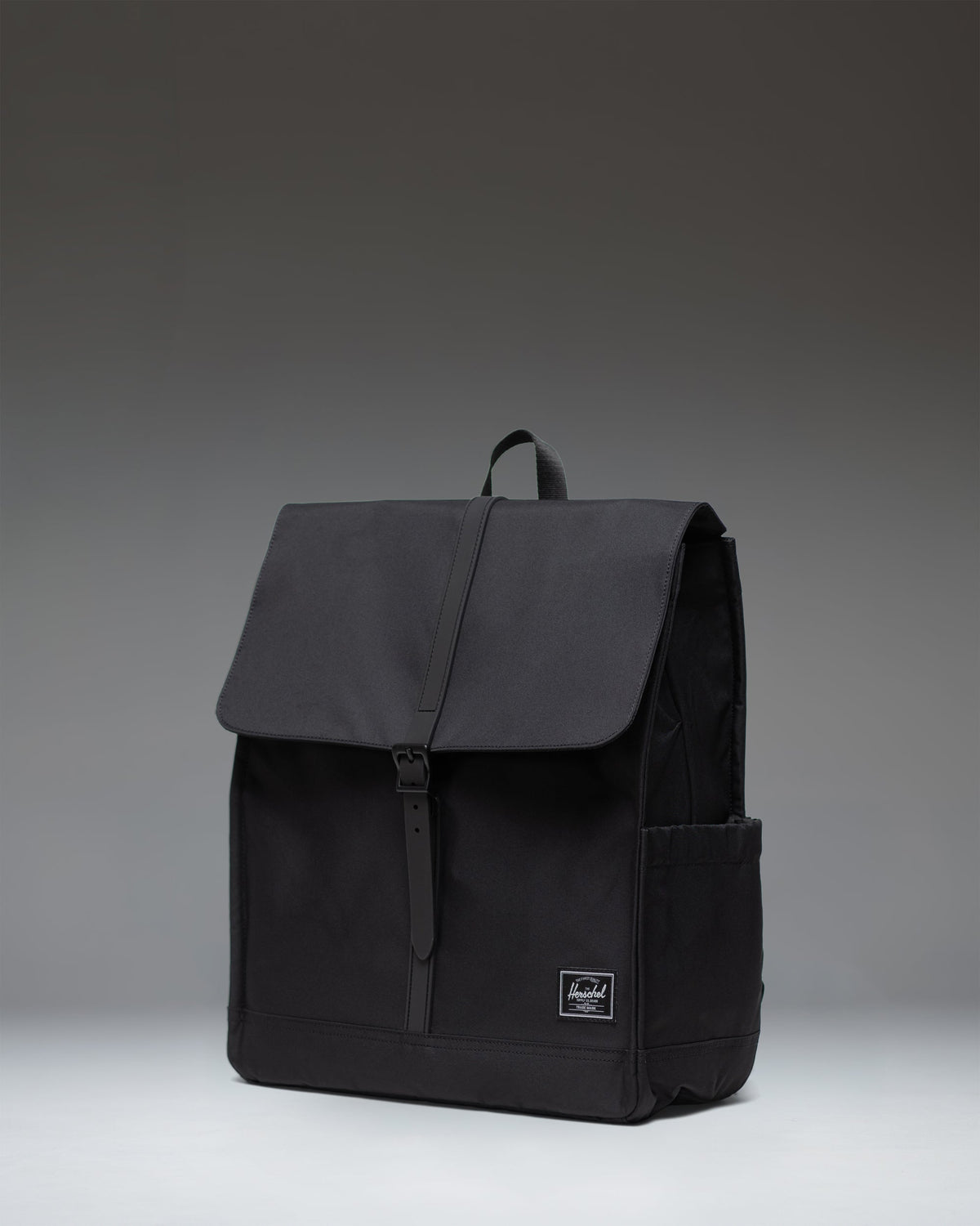 Herschel City Backpack Twill in Black/Grey — angle view 2