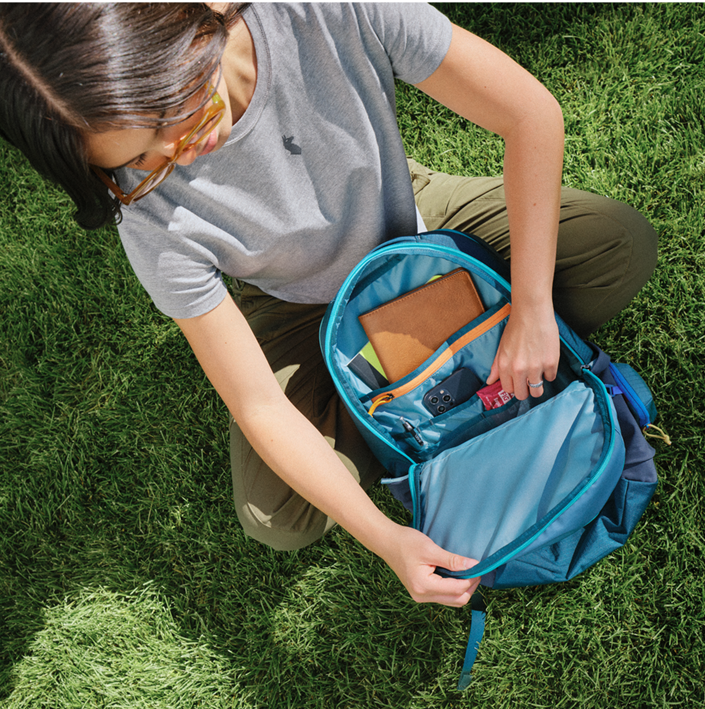 Cotopaxi Allpa 26L Daypack in Blue Spruce/Abyss — lifestyle view