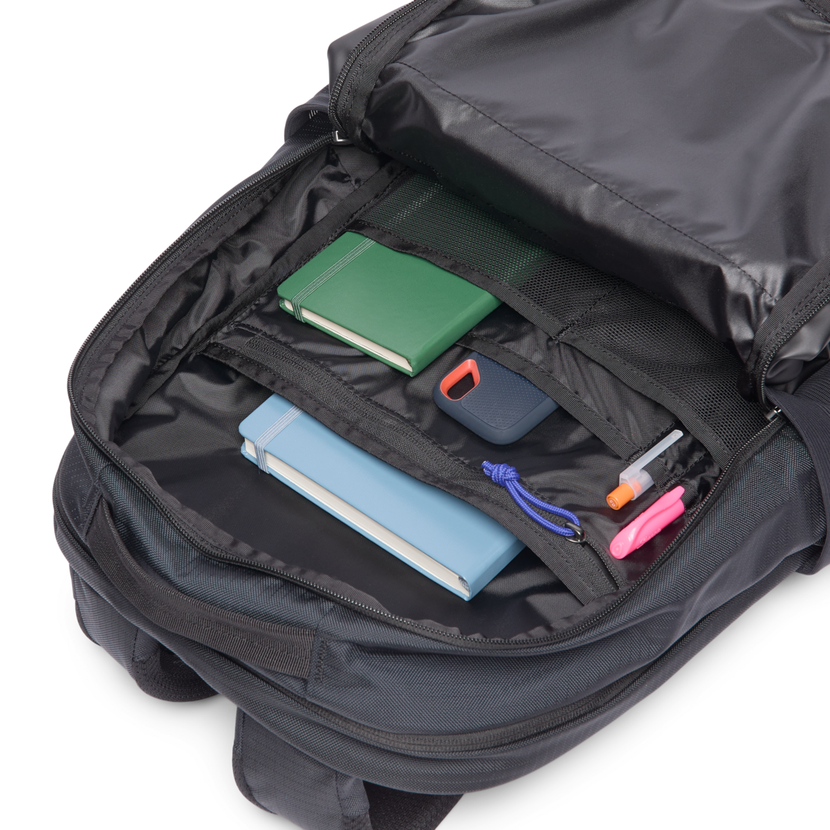 Cotopaxi Allpa 26L Daypack in Black — interior view