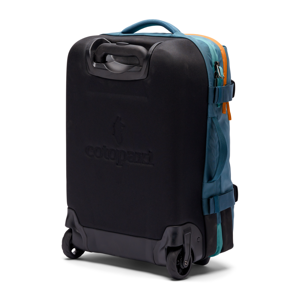 Cotopaxi Allpa 38L Roller Bag in Blue Spruce — back view