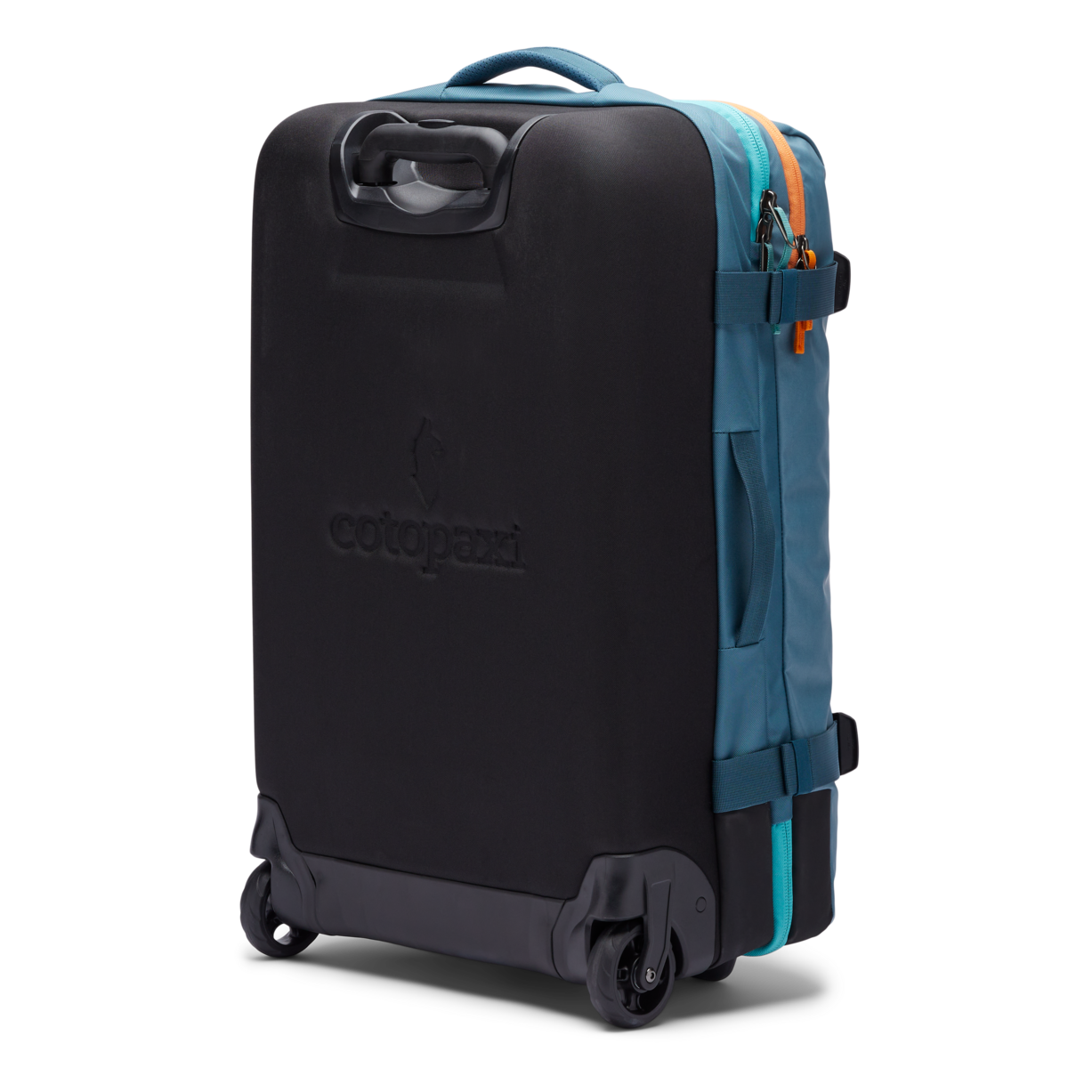 Cotopaxi Allpa 65L Roller Bag in Blue Spruce — back view