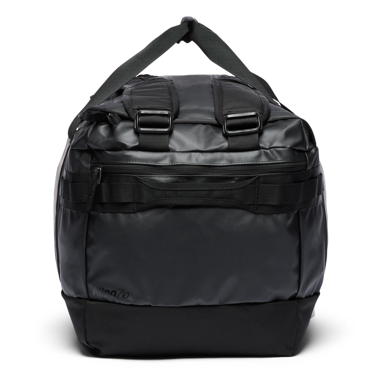Cotopaxi Allpa Getaway 70L Duffel in Black — detail view