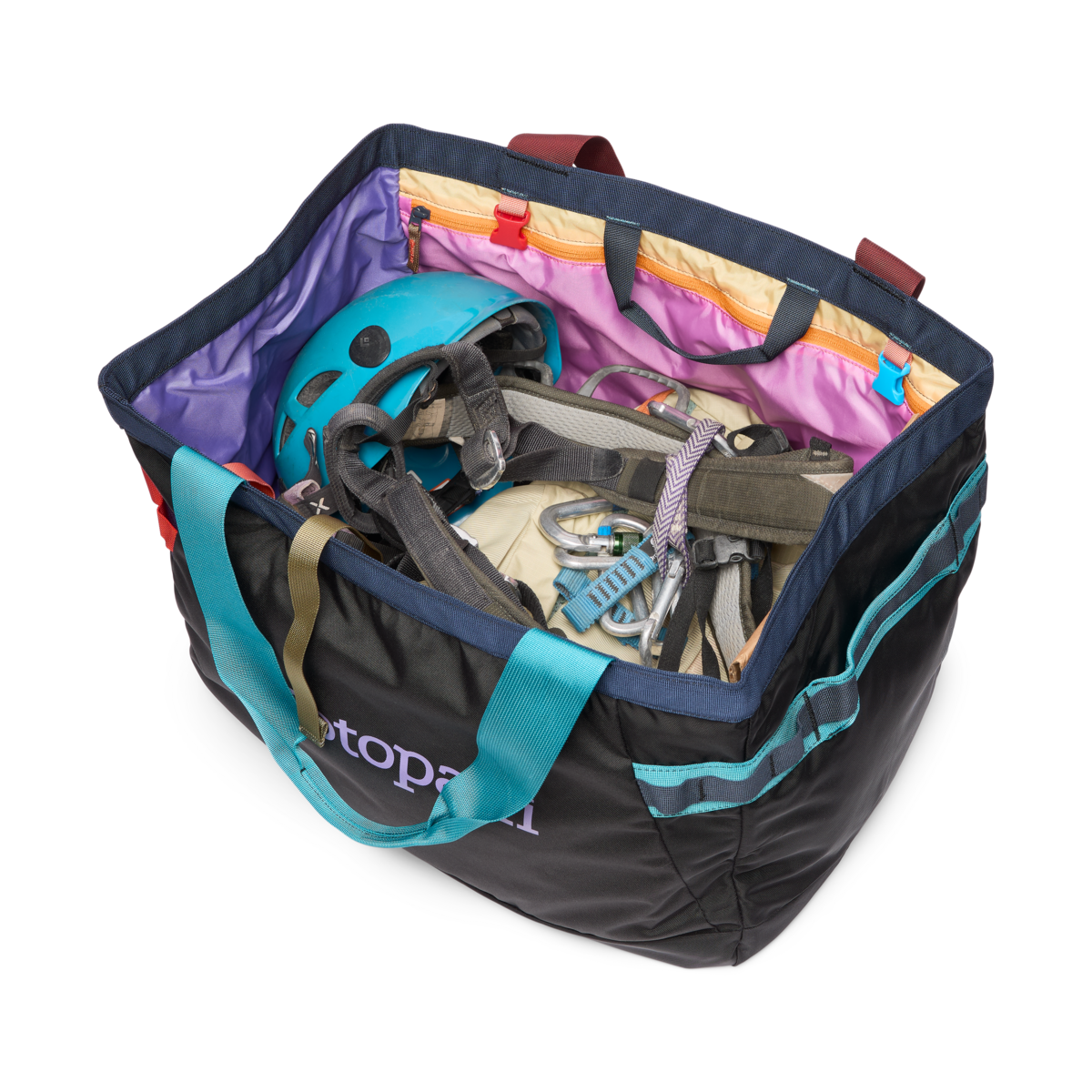 Cotopaxi Allpa 60L Gear Hauler Tote in Del Día Dark — angle view 3
