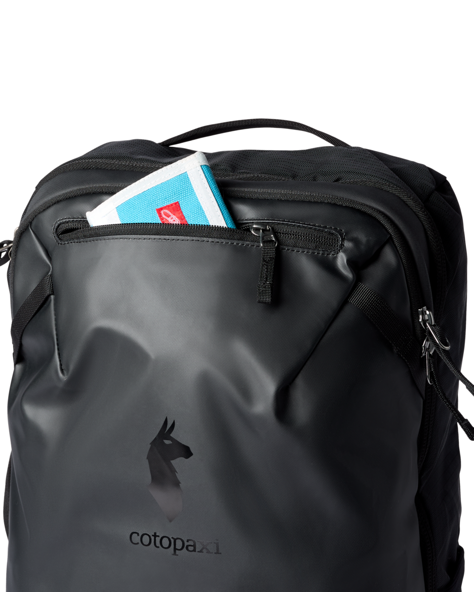 Cotopaxi Allpa 28L Travel Pack in Black — angle view 3