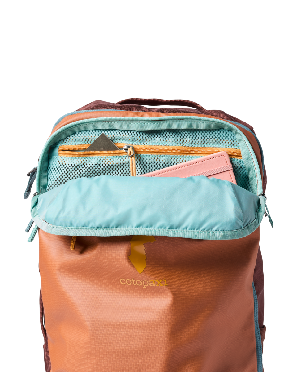 Cotopaxi Allpa 28L Travel Pack in Whiskey — interior view