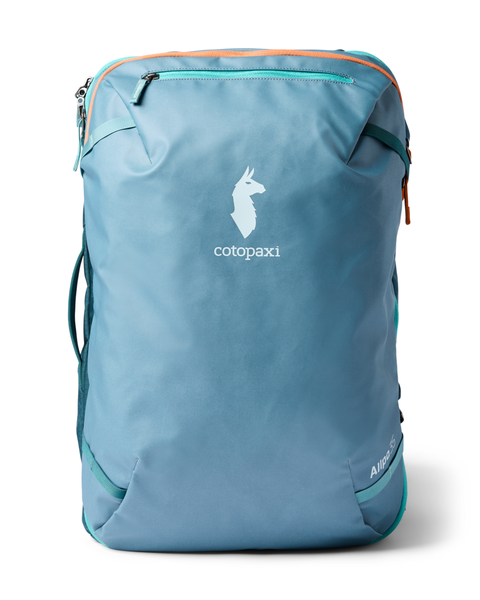 Cotopaxi Allpa 35L Travel Pack in Blue Spruce/Abyss — front view