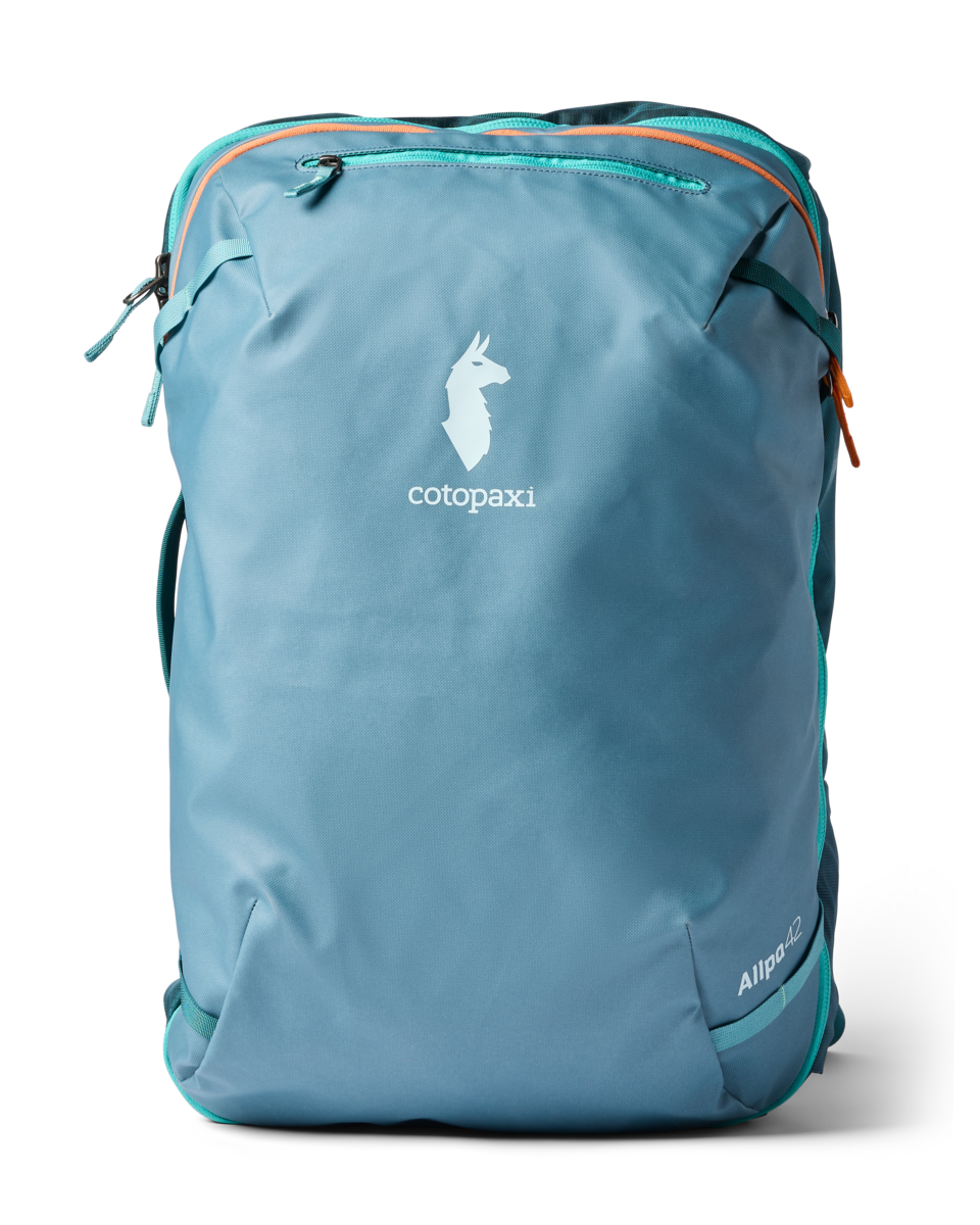 Cotopaxi Allpa 42L Travel Pack in Blue Spruce/Abyss — front view
