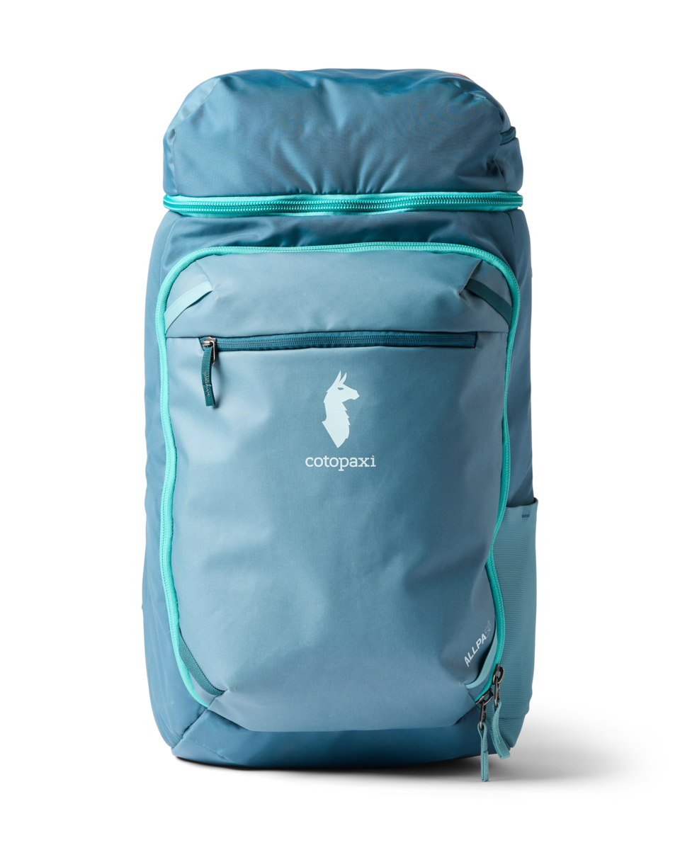 Cotopaxi Allpa 50L Adventure Travel Pack in Blue Spruce/Abyss — front view