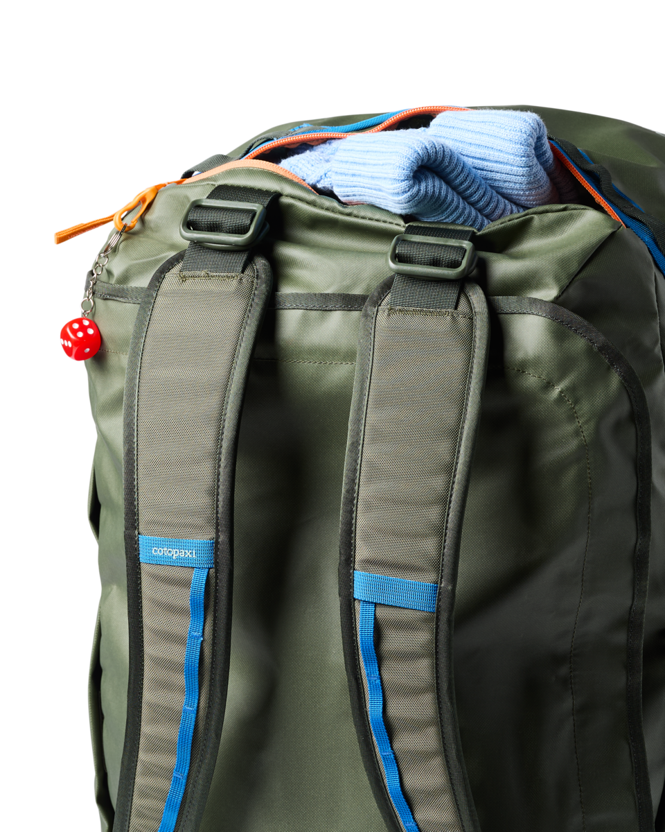 Cotopaxi Allpa Getaway 100L Duffel in Fatigue — angle view 2