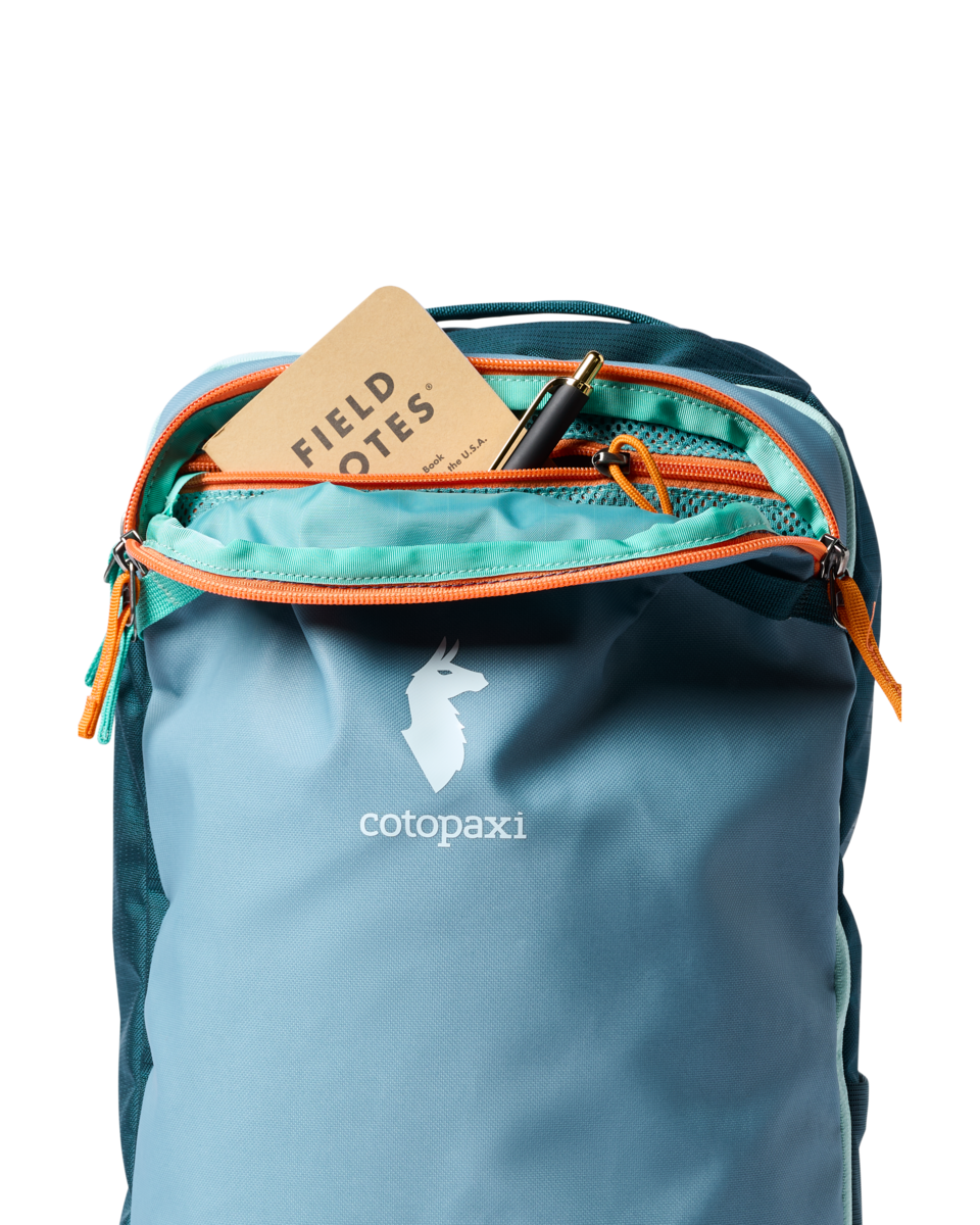 Cotopaxi Allpa Mini 20L Travel Pack in Blue Spruce — angle view 3