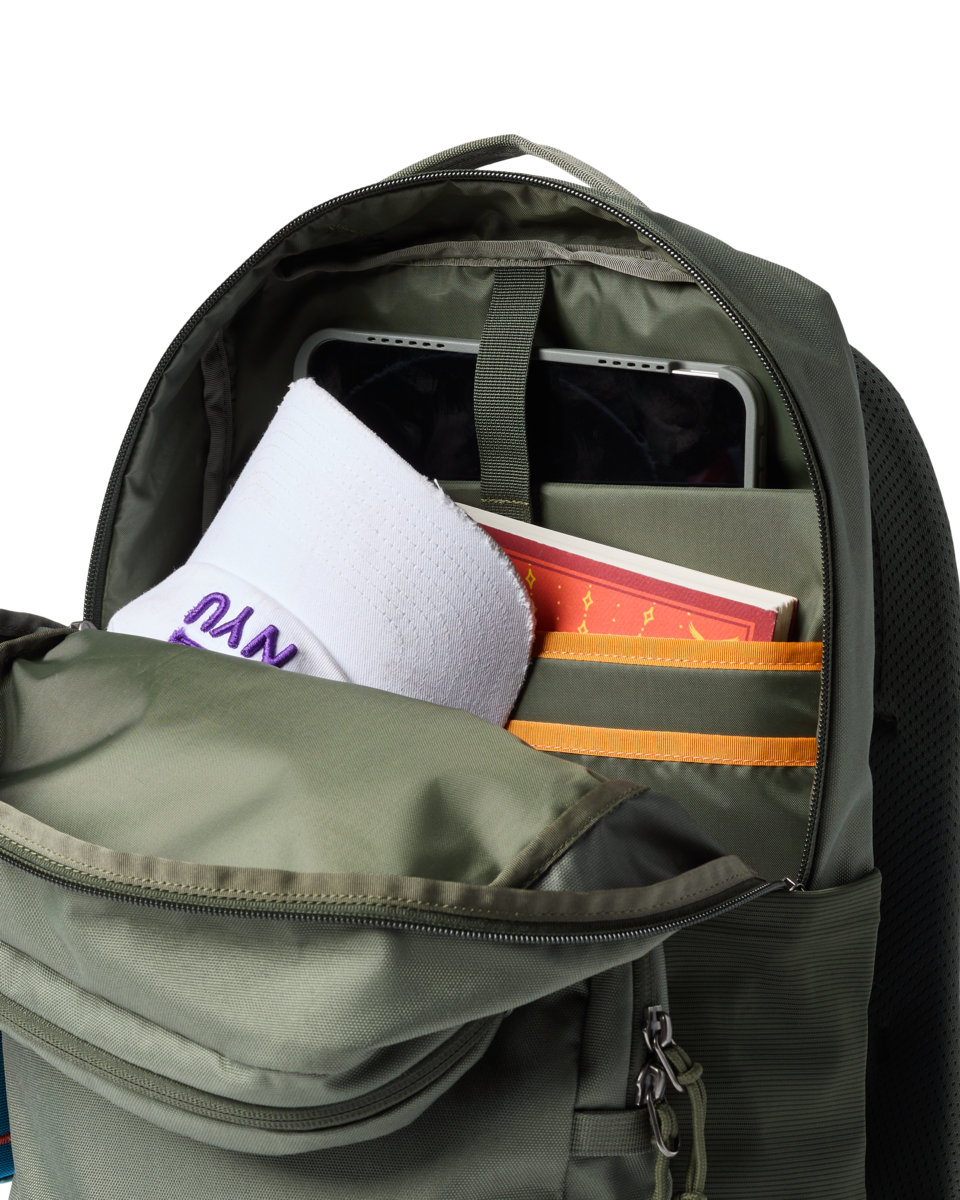 Cotopaxi Tasra 16L Backpack in Fatigue — angle view 3