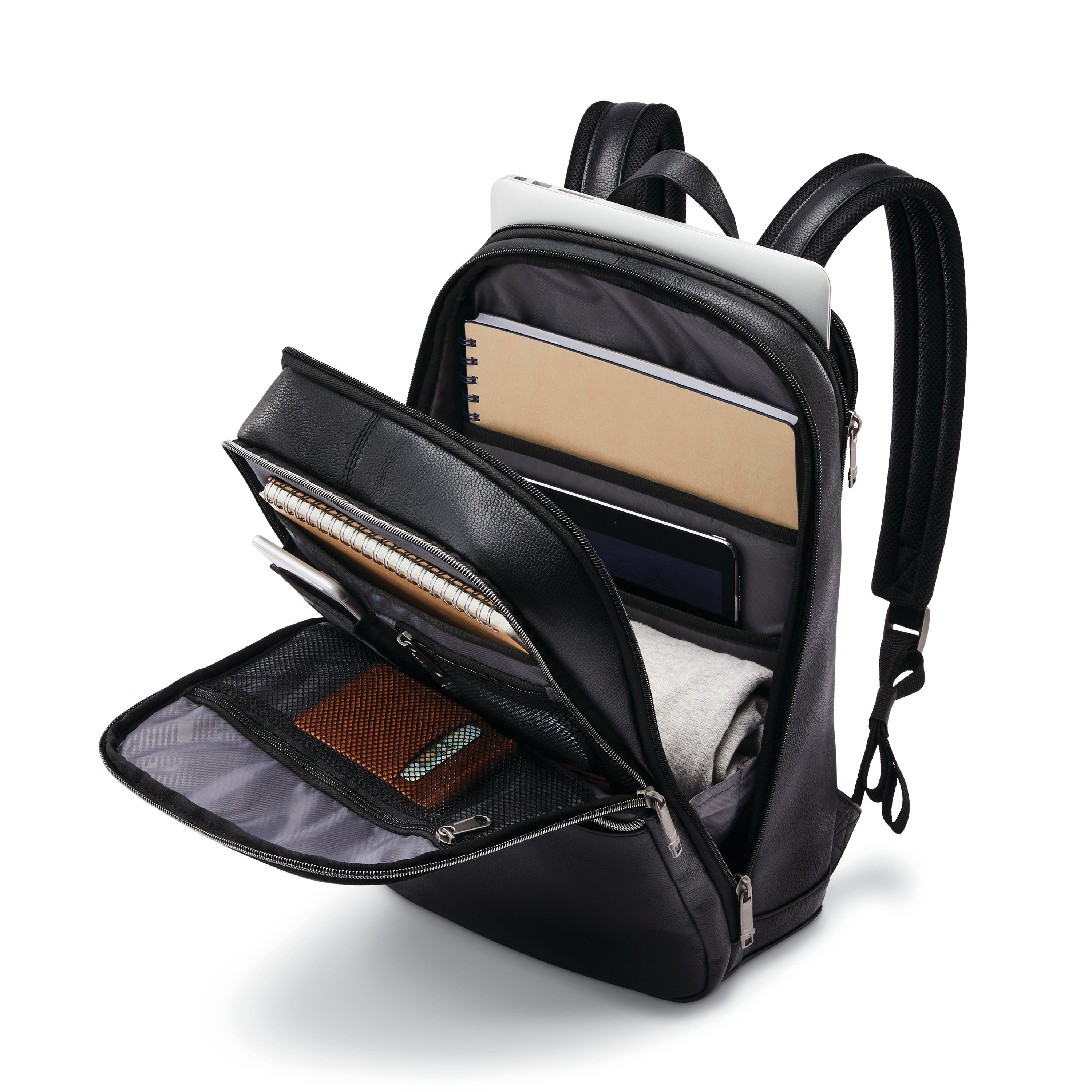 Samsonite Classic Leather Slim Backpack - Black