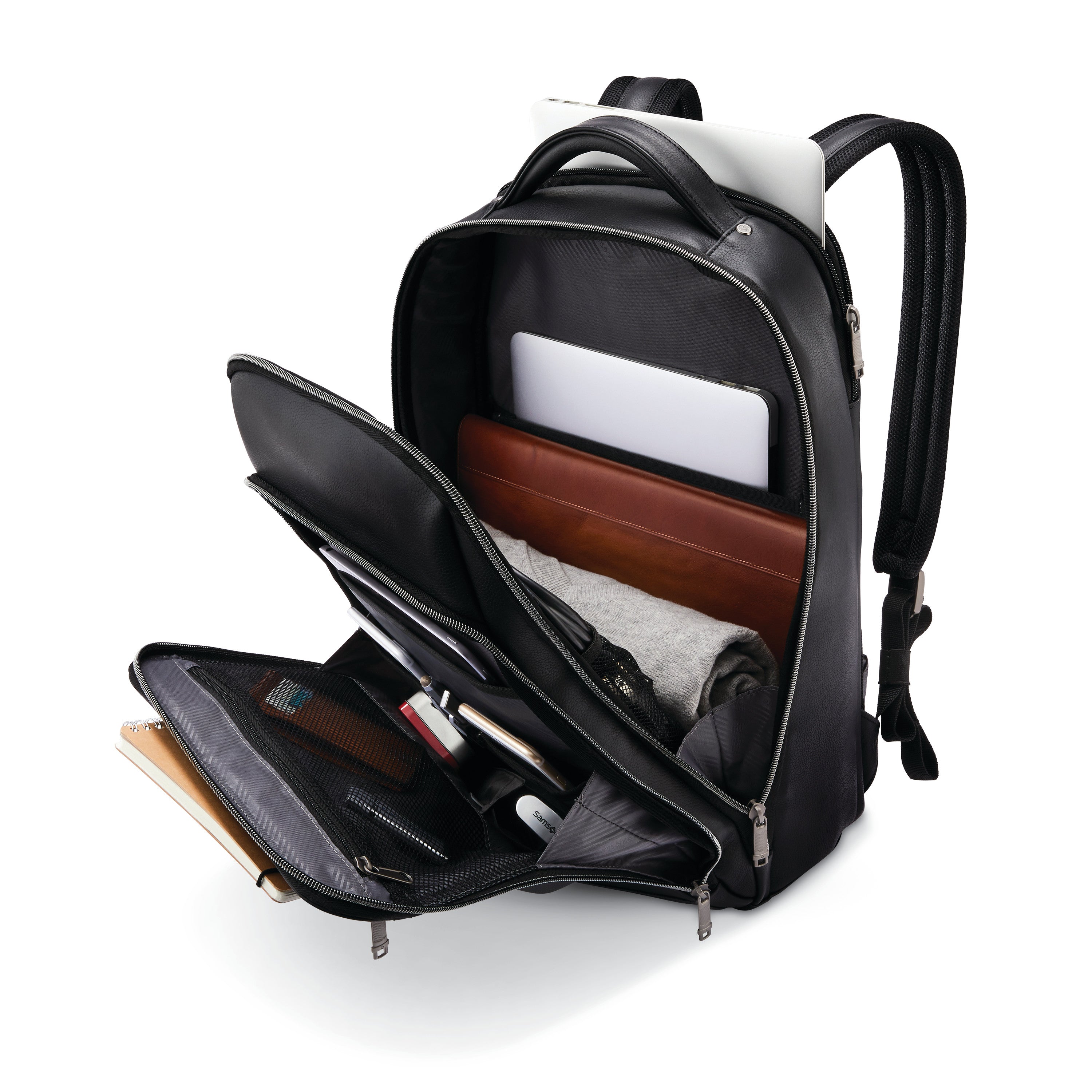 Samsonite Classic Leather Backpack - Black