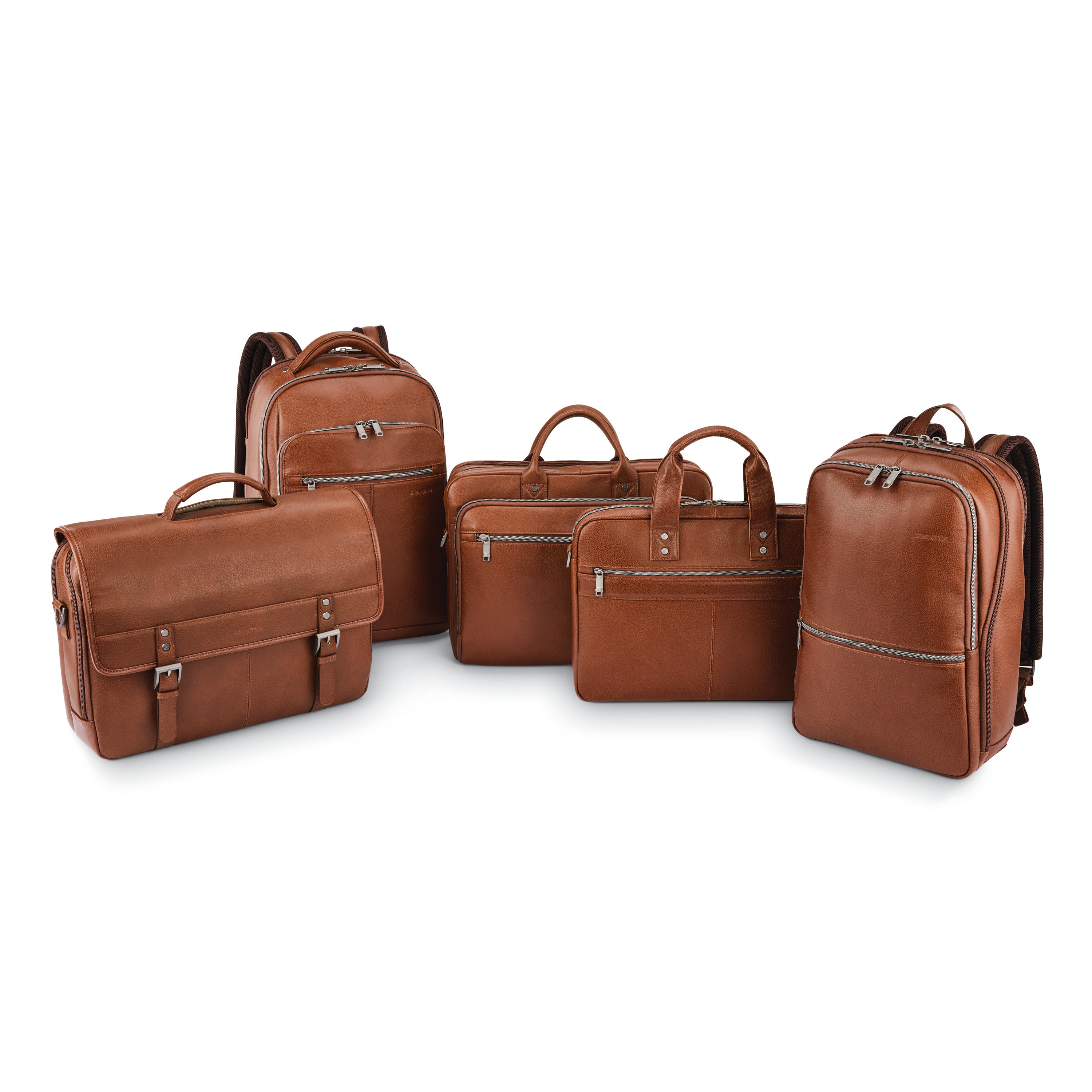 Samsonite Classic Leather Backpack - Cognac