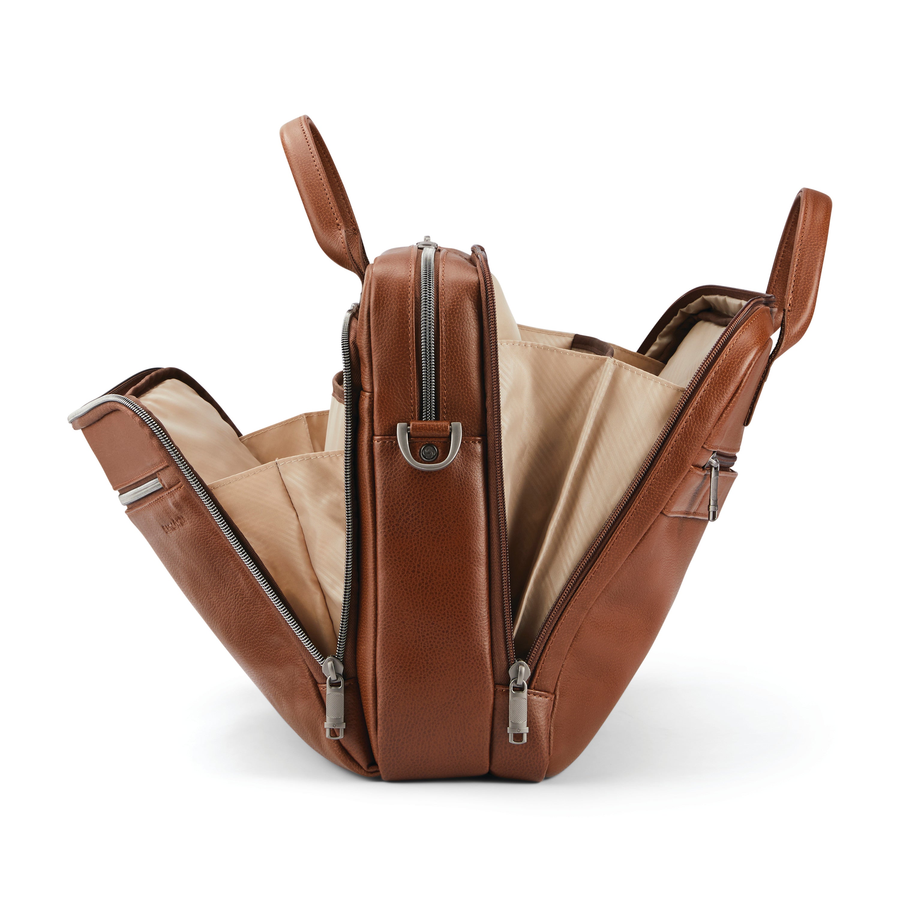 Samsonite Classic Leather Toploader - Cognac