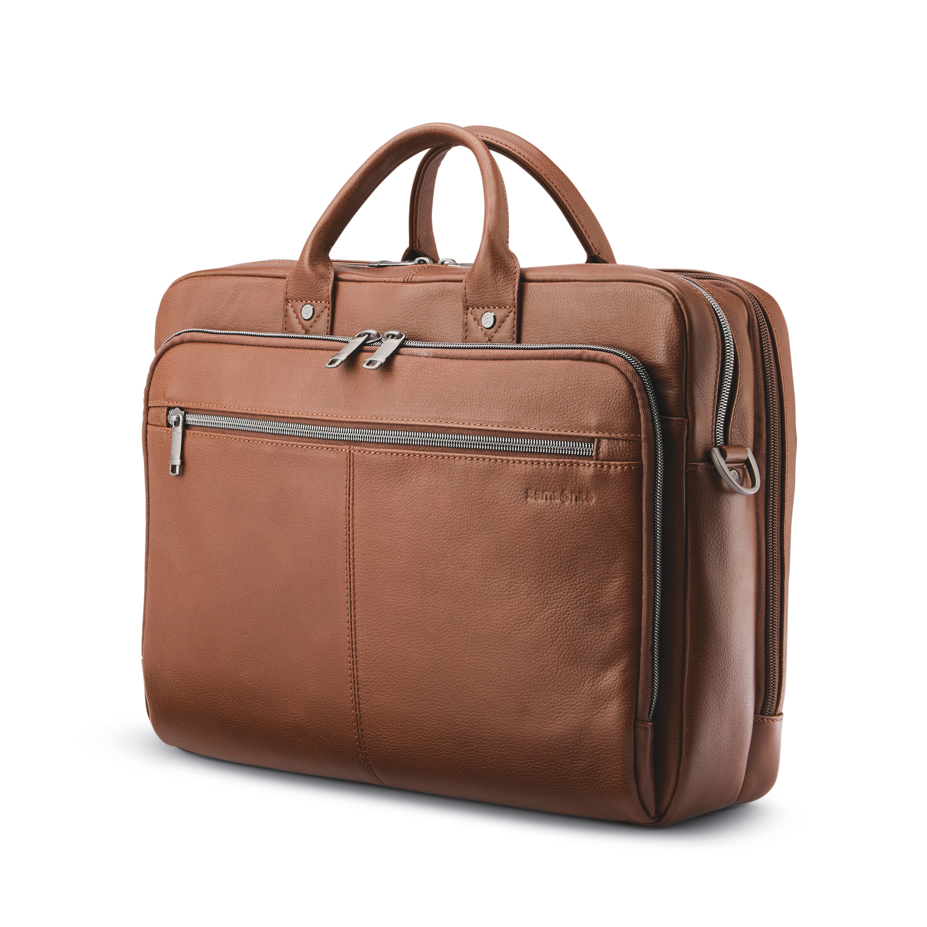 Samsonite Classic Leather Toploader - Cognac