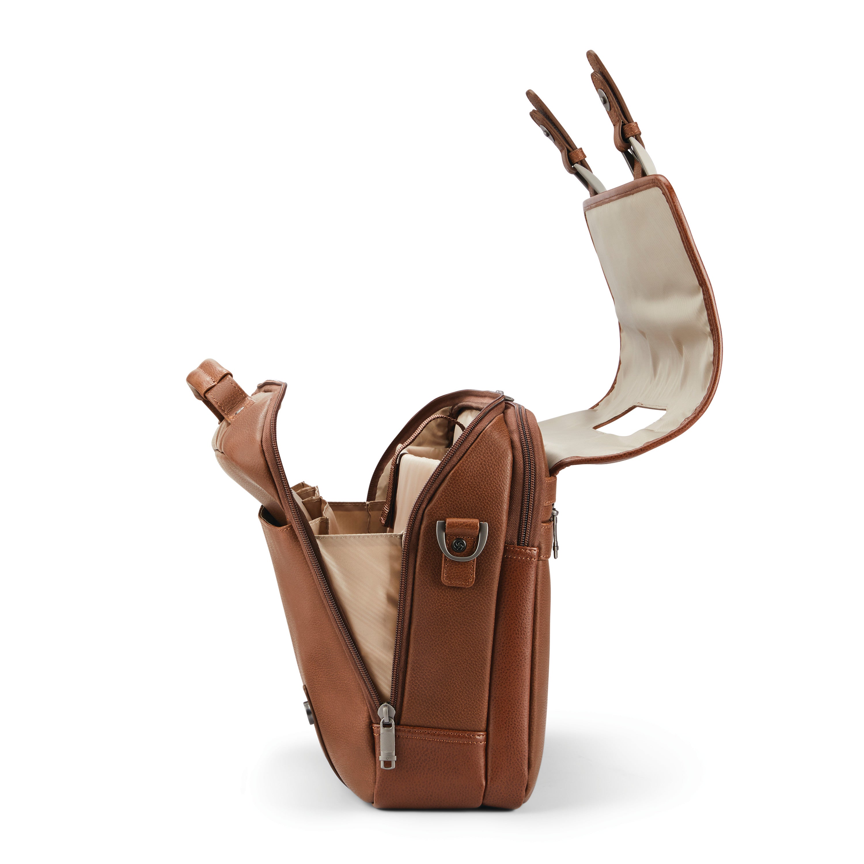 Samsonite Classic Leather Flapover - Cognac